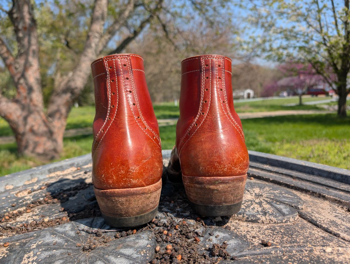 Photo by J.Seven on April 4, 2026 of the Frank's Boots Monkey Boot in Horween Olde English Dublin.