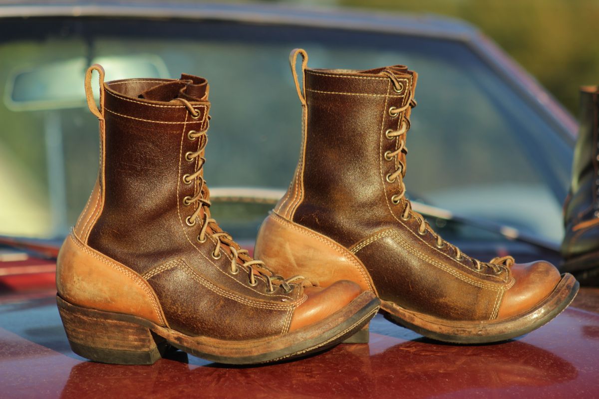 Photo by J.Seven on October 5, 2025 of the Frank's Boots Monkey Boot in Horween Cinnamon Waxed Flesh & Wickett & Craig Russet Traditional Harness.