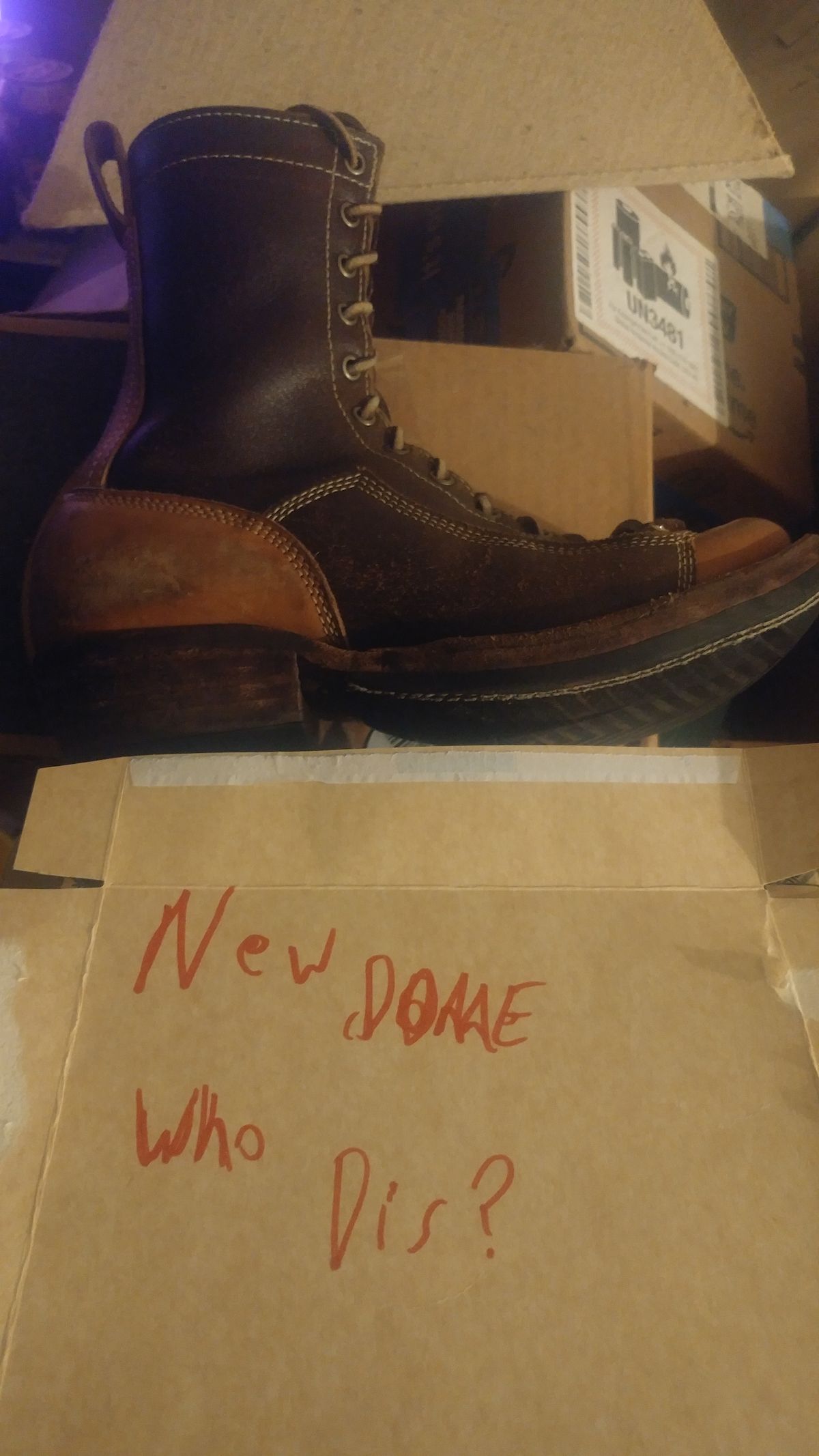 Photo by J.Seven on October 6, 2025 of the Frank's Boots Monkey Boot in Horween Cinnamon Waxed Flesh & Wickett & Craig Russet Traditional Harness.