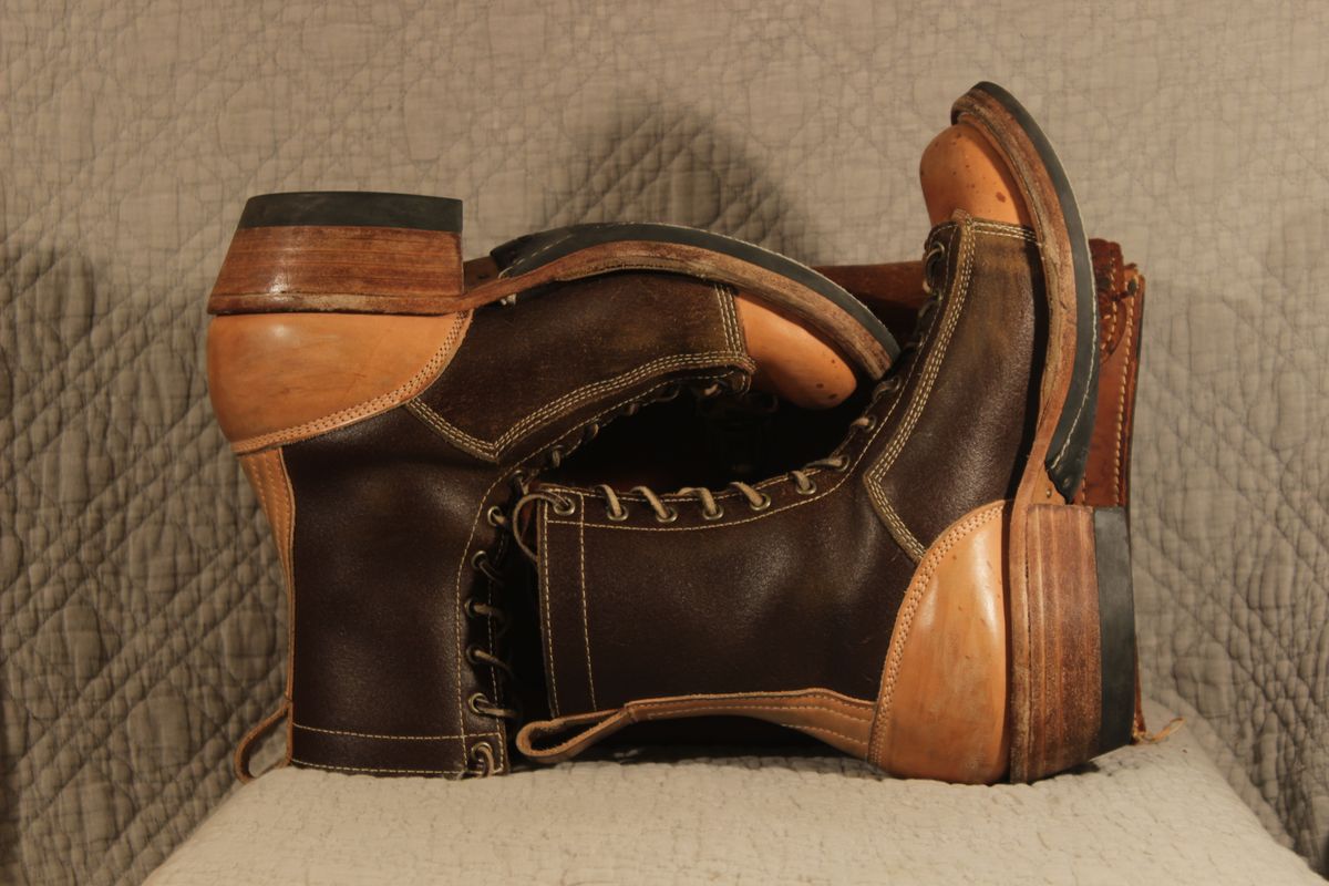 Photo by J.Seven on December 6, 2024 of the Frank's Boots Monkey Boot in Horween Cinnamon Waxed Flesh & Wickett & Craig Russet Traditional Harness.