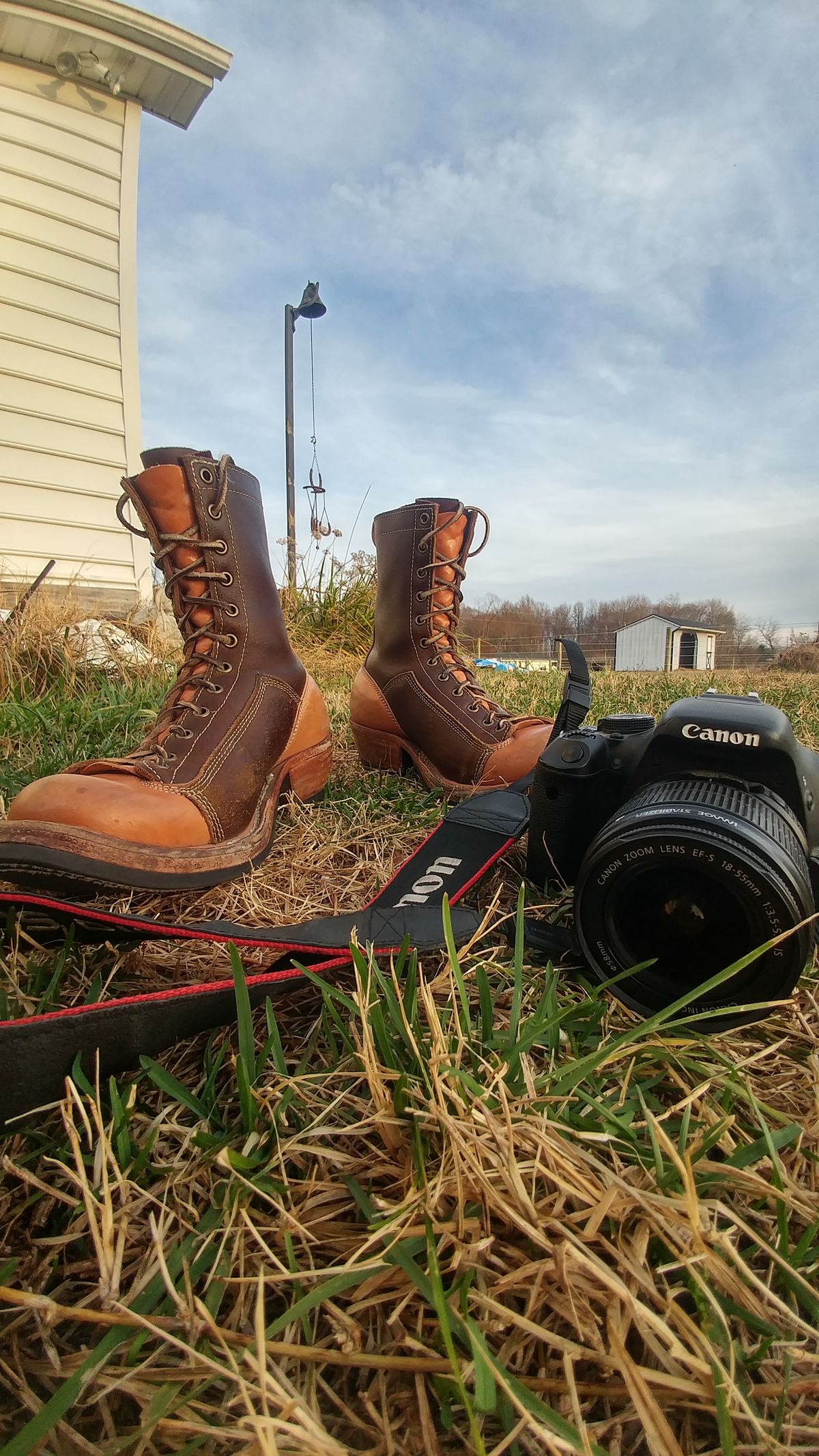 Photo by J.Seven on December 17, 2024 of the Frank's Boots Monkey Boot in Horween Cinnamon Waxed Flesh & Wickett & Craig Russet Traditional Harness.