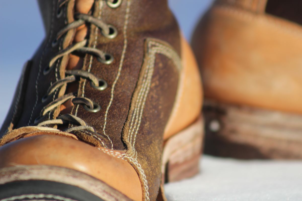 Photo by J.Seven on January 7, 2025 of the Frank's Boots Monkey Boot in Horween Cinnamon Waxed Flesh & Wickett & Craig Russet Traditional Harness.