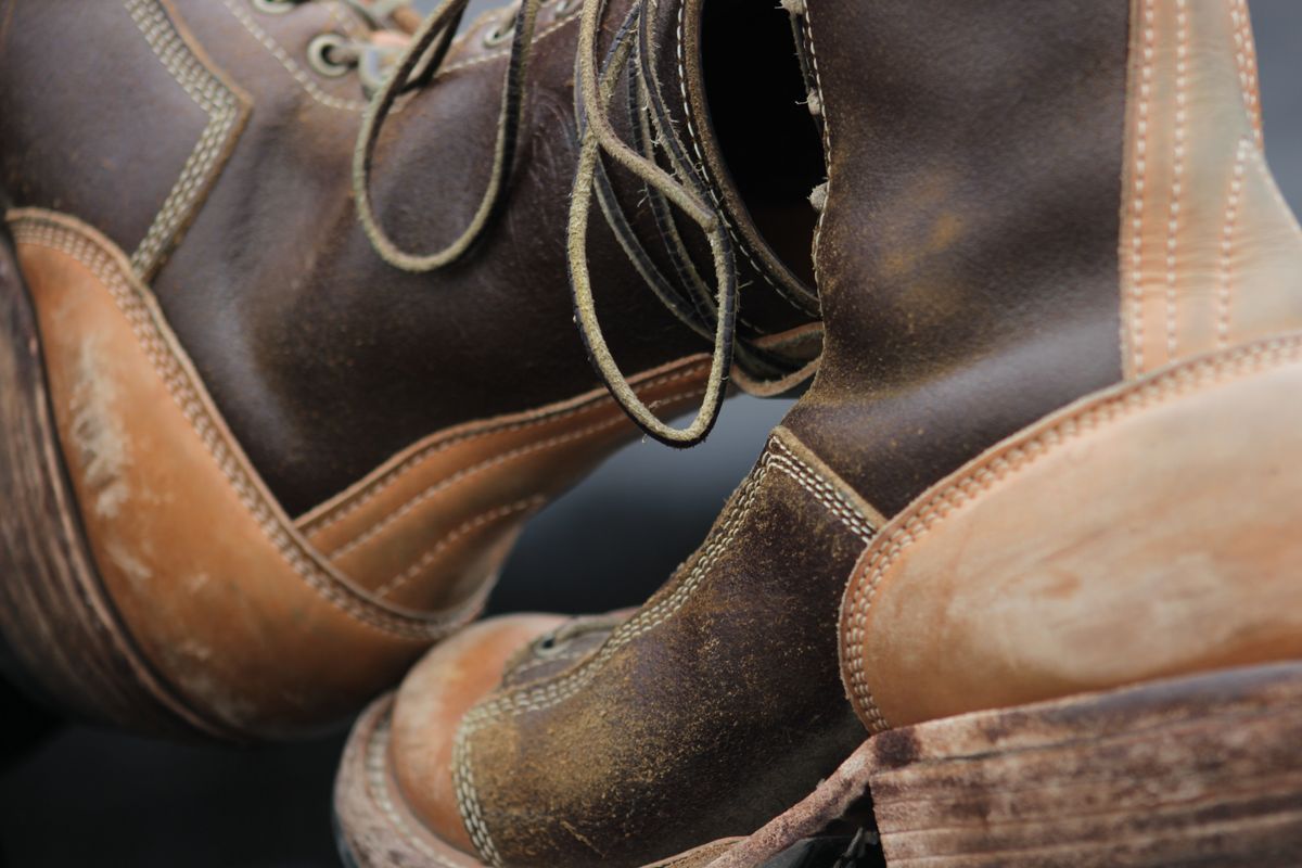 Photo by J.Seven on March 6, 2025 of the Frank's Boots Monkey Boot in Horween Cinnamon Waxed Flesh & Wickett & Craig Russet Traditional Harness.