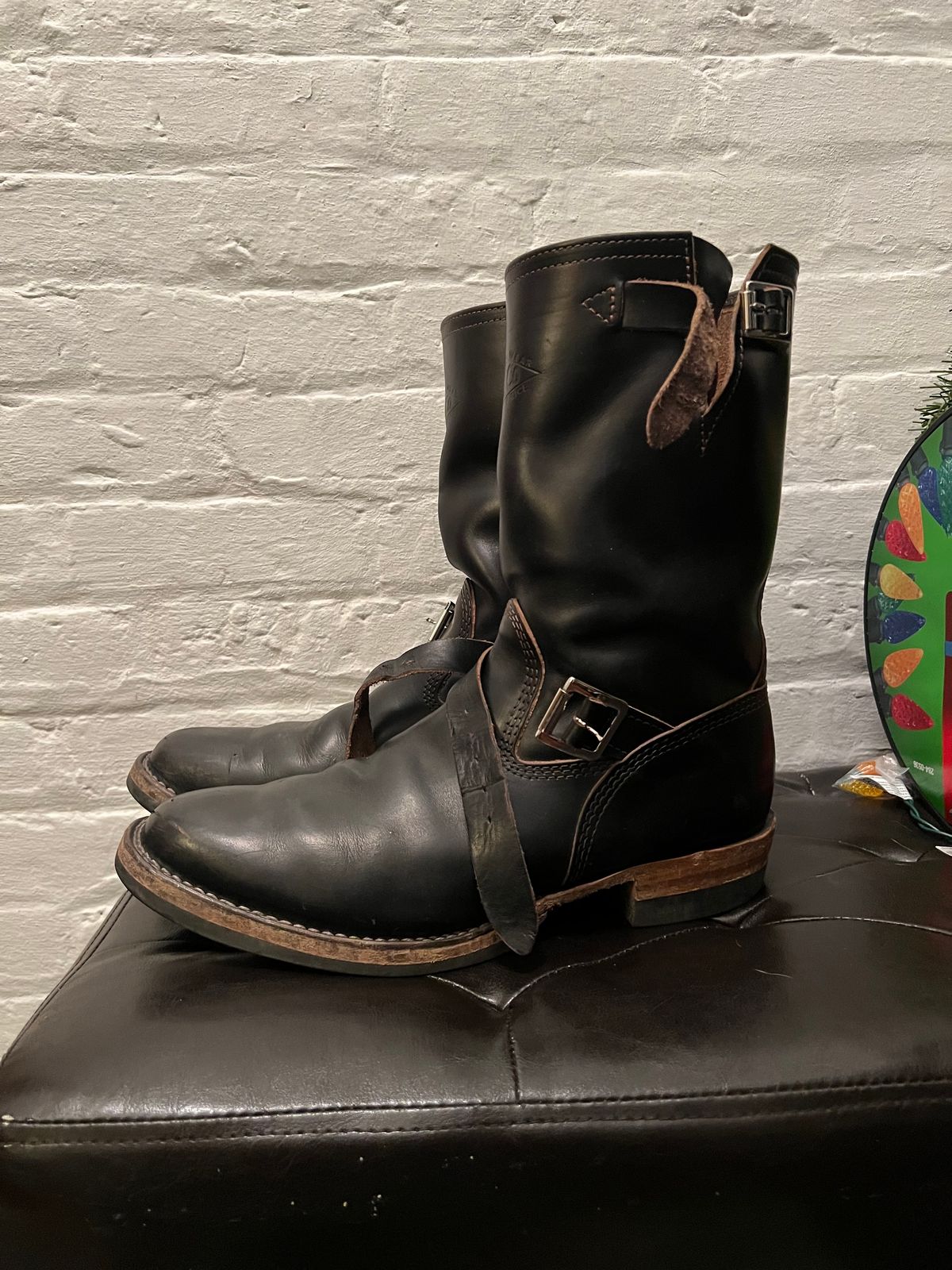 Photo by twigglekitty73 on December 2, 2023 of the Wesco Mister Lou in Horween Black Chromexcel Horsehide.