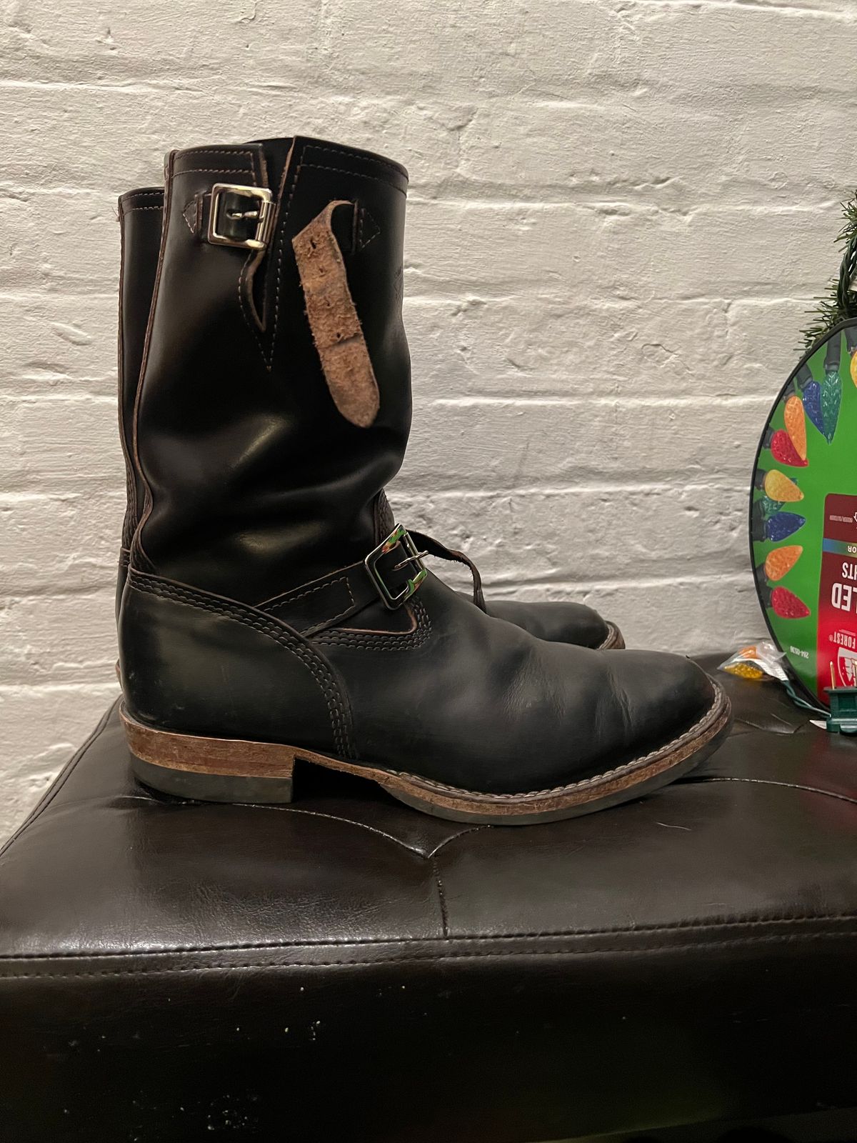 Photo by twigglekitty73 on December 2, 2023 of the Wesco Mister Lou in Horween Black Chromexcel Horsehide.