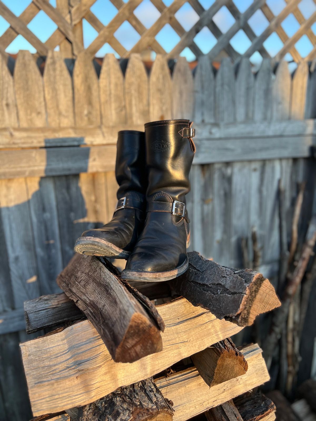 Photo by twigglekitty73 on February 2, 2024 of the Wesco Mister Lou in Horween Black Chromexcel Horsehide.