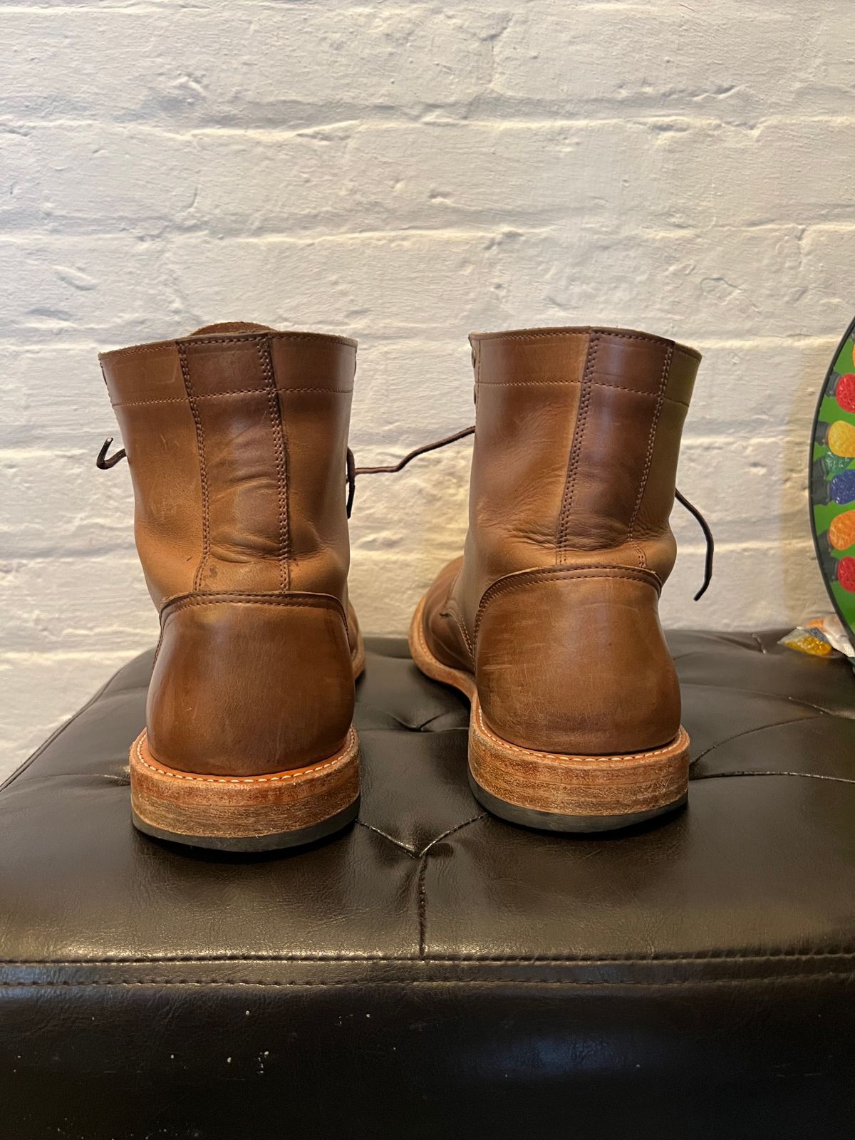 Photo by twigglekitty73 on December 2, 2023 of the Oak Street Bootmakers Trench Boot in Horween Natural Chromexcel.