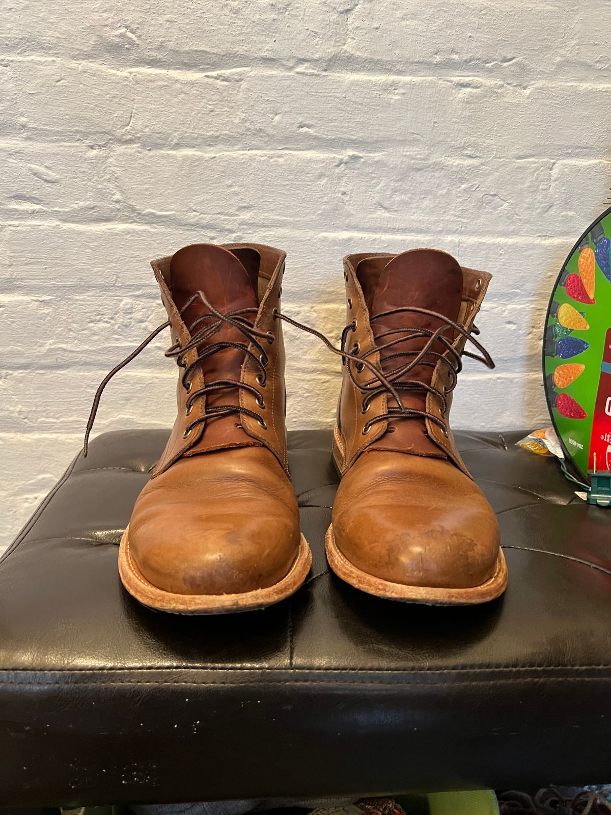 Photo by twigglekitty73 on December 2, 2023 of the Oak Street Bootmakers Trench Boot in Horween Natural Chromexcel.