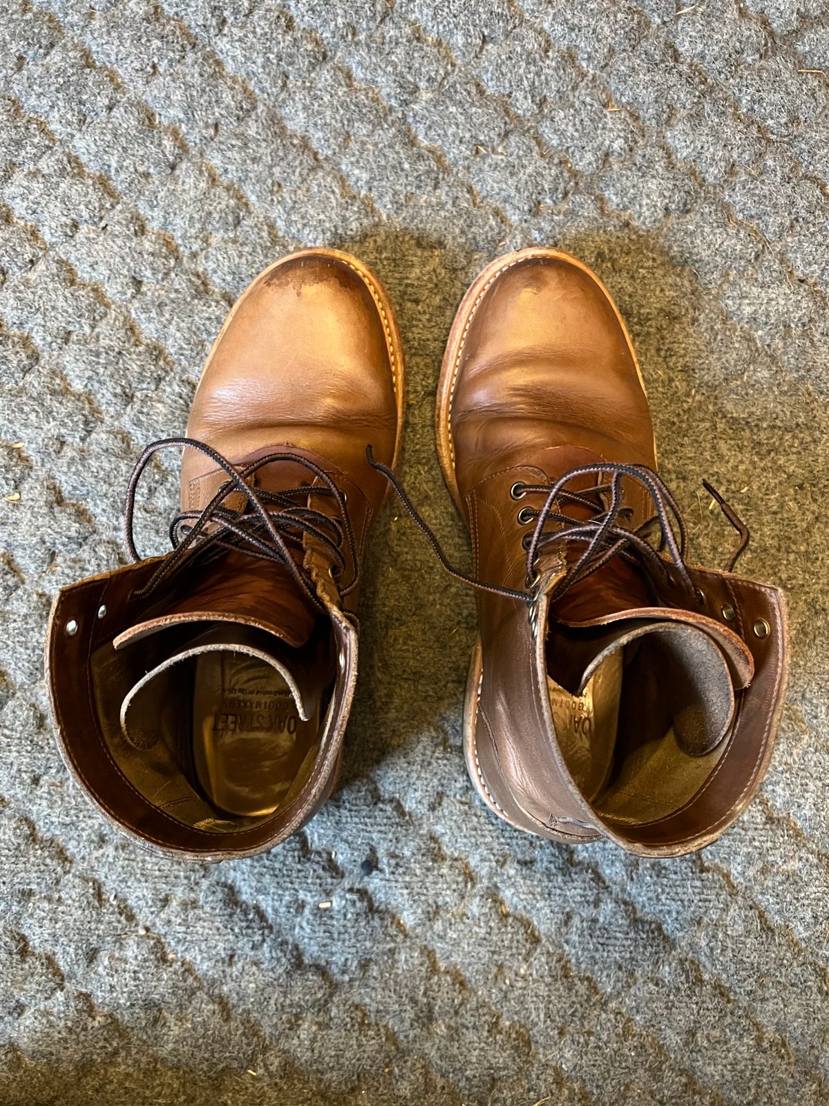Photo by twigglekitty73 on December 2, 2023 of the Oak Street Bootmakers Trench Boot in Horween Natural Chromexcel.