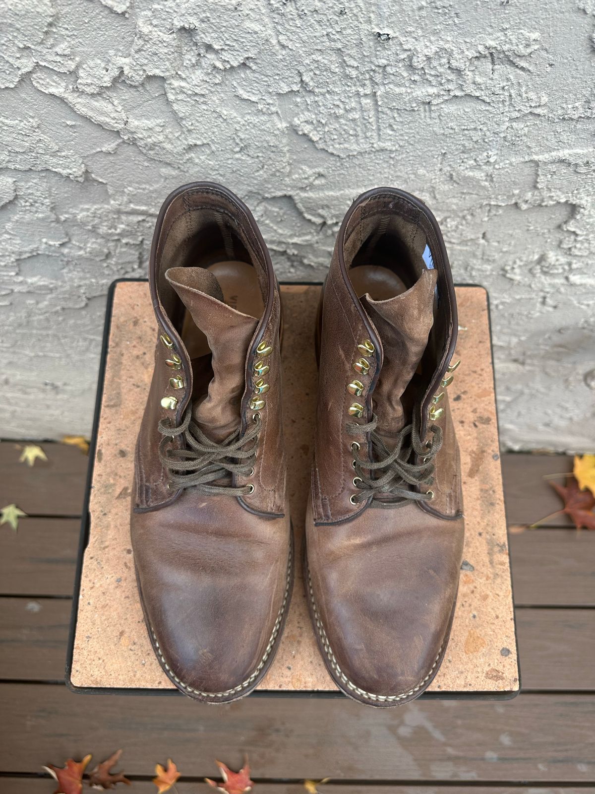 Photo by AGold on November 1, 2022 of the Viberg Service Boot in Horween Natural Chromexcel.
