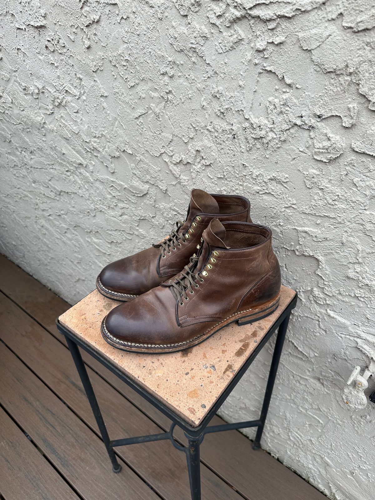 Photo by AGold on January 5, 2023 of the Viberg Service Boot in Horween Natural Chromexcel.