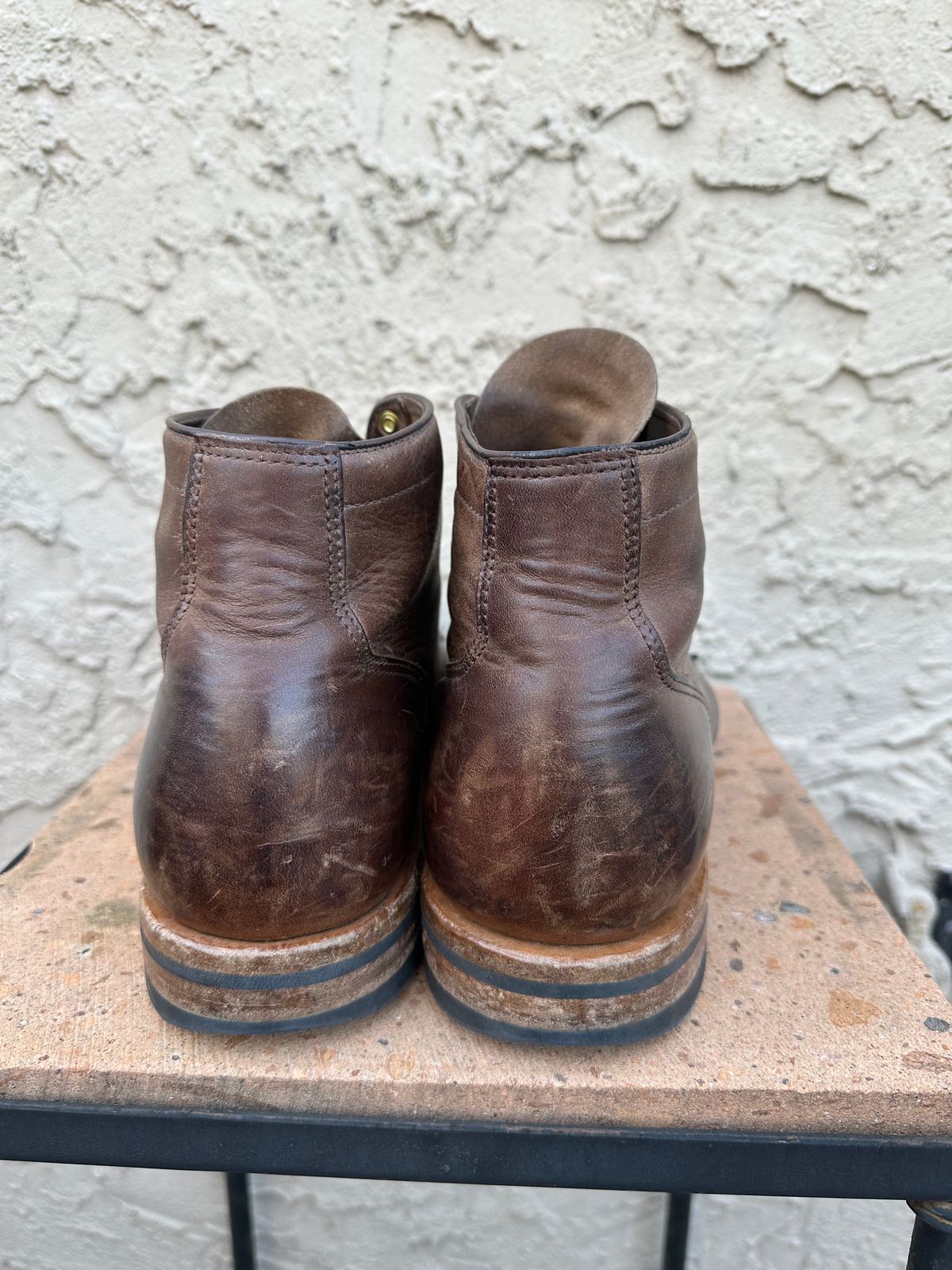 Photo by AGold on February 2, 2023 of the Viberg Service Boot in Horween Natural Chromexcel.