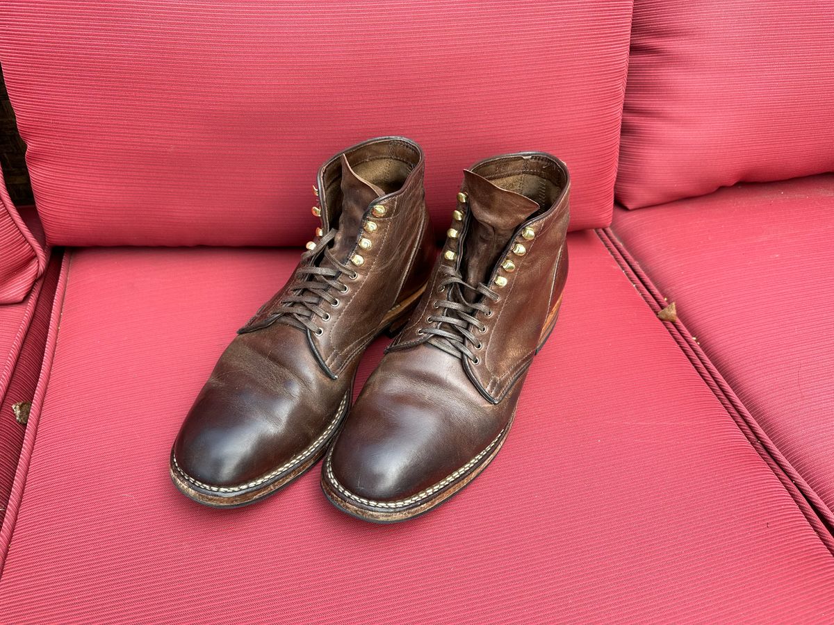 Photo by AGold on April 1, 2023 of the Viberg Service Boot in Horween Natural Chromexcel.