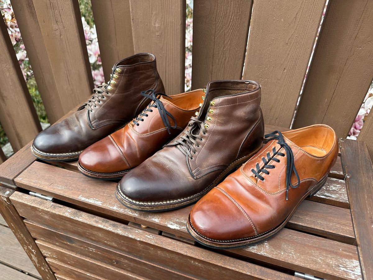 Photo by AGold on April 10, 2023 of the Viberg Service Boot in Horween Natural Chromexcel.