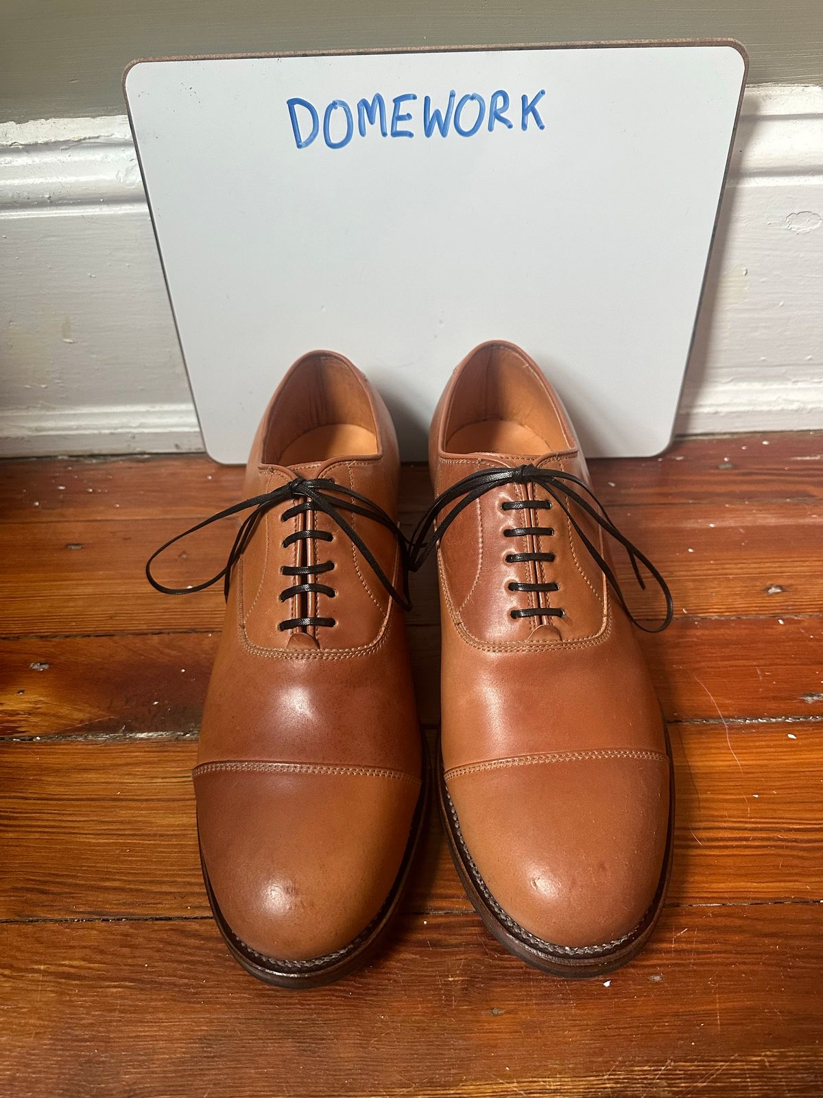 Photo by AGold on October 4, 2022 of the Viberg Bastion Oxford in Horween Natural Shell Cordovan.