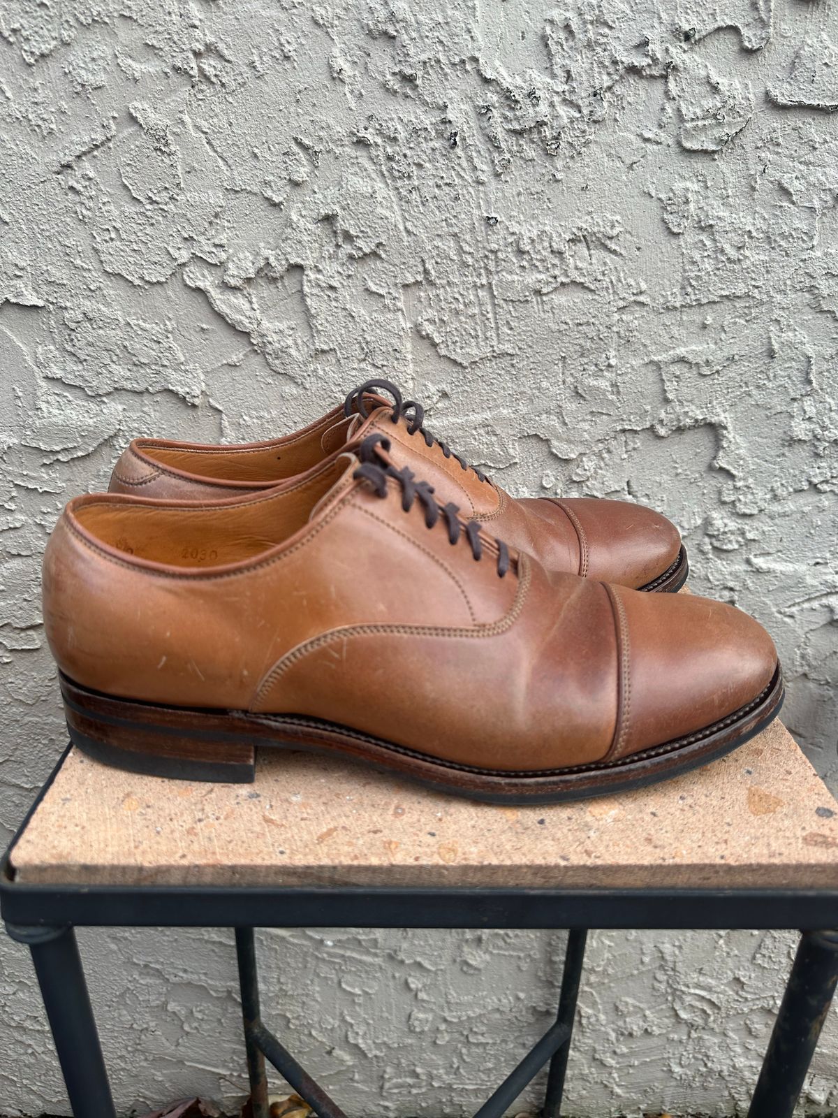 Photo by AGold on November 1, 2022 of the Viberg Bastion Oxford in Horween Natural Shell Cordovan.