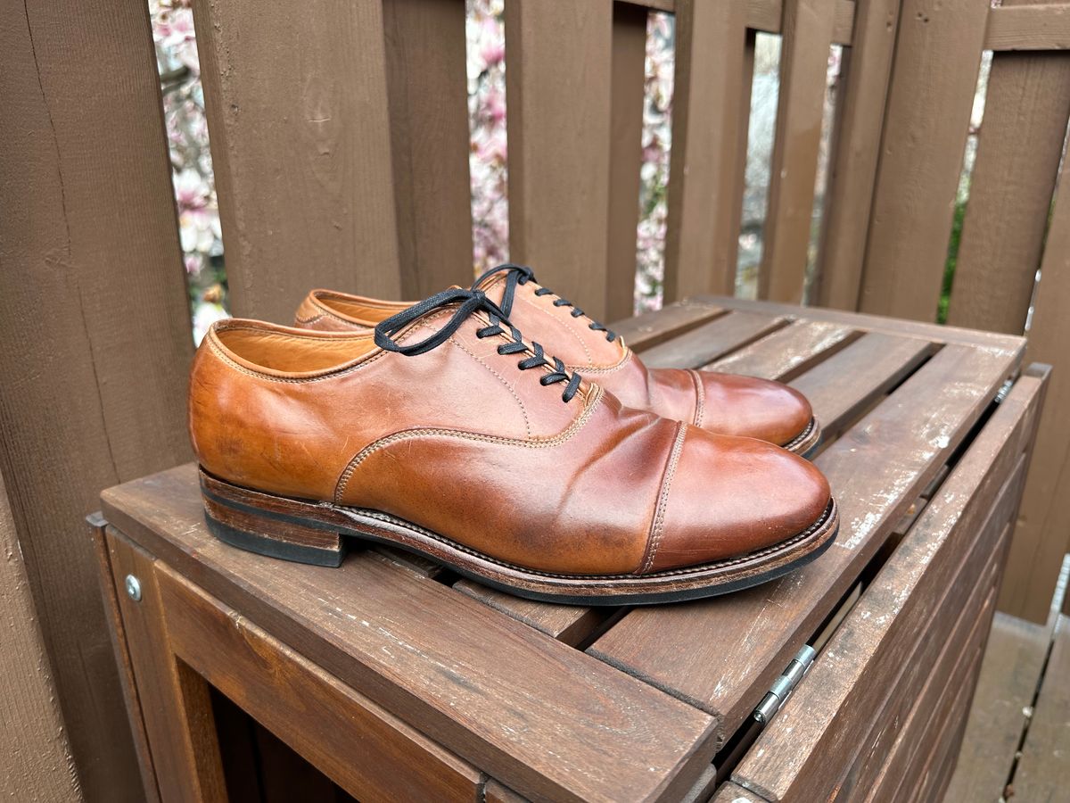 Photo by AGold on April 3, 2023 of the Viberg Bastion Oxford in Horween Natural Shell Cordovan.