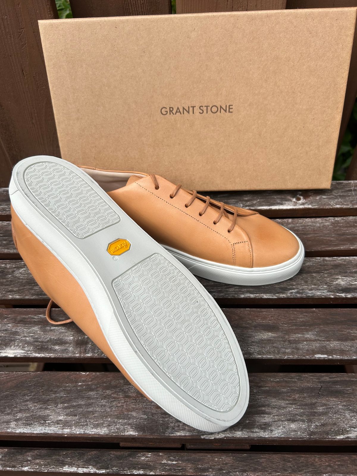 Photo by AGold on October 1, 2024 of the Grant Stone Coast Sneaker in Badalassi Carlo Natural Minerva.