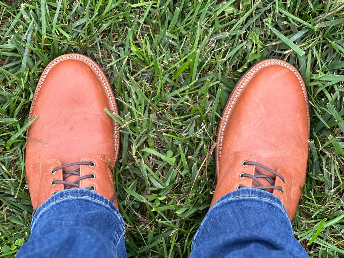 Photo by AGold on October 7, 2023 of the Grant Stone Edward Boot in Incas Rust Kangaroo.