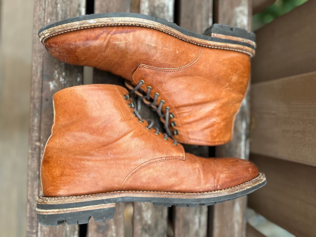 Photo by AGold on December 1, 2023 of the Grant Stone Edward Boot in Incas Rust Kangaroo.