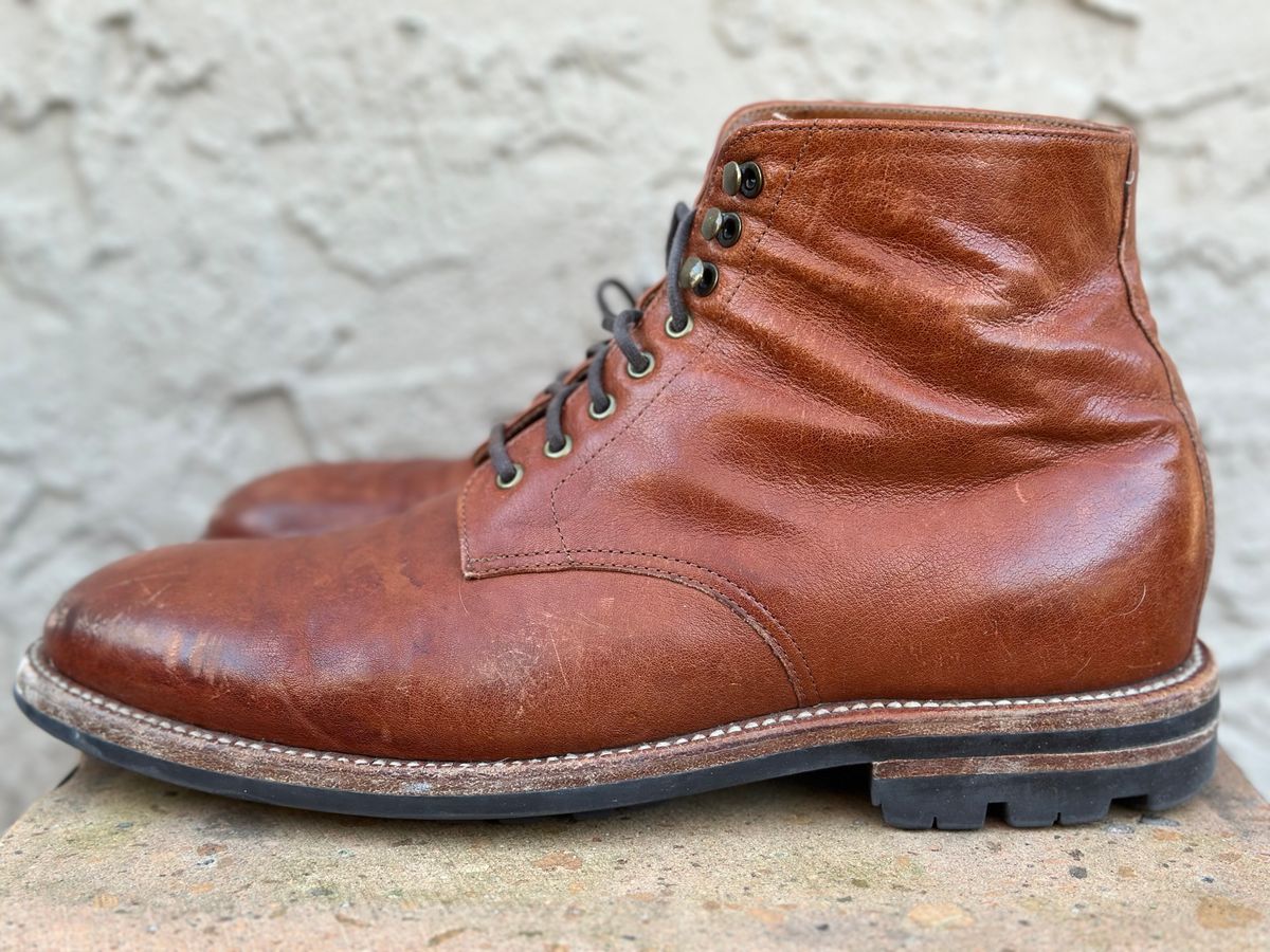 Photo by AGold on January 5, 2024 of the Grant Stone Edward Boot in Incas Rust Kangaroo.