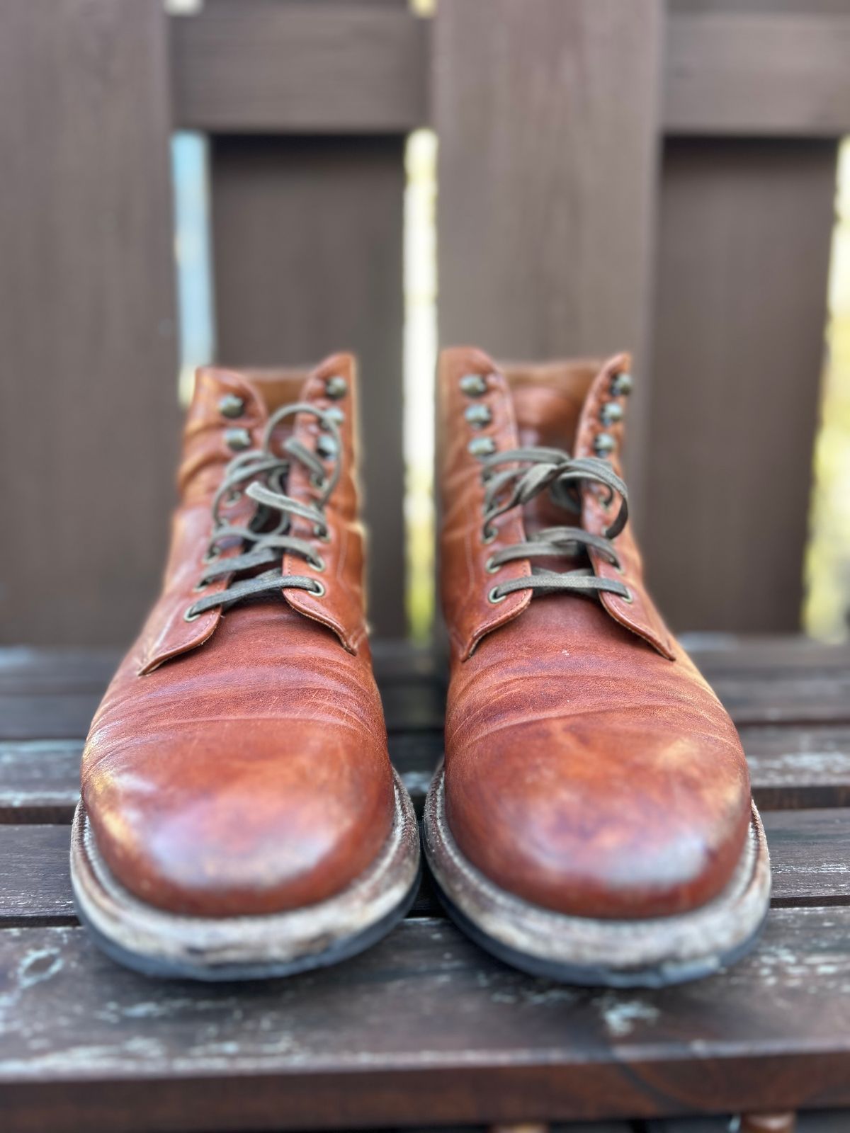 Photo by AGold on February 4, 2024 of the Grant Stone Edward Boot in Incas Rust Kangaroo.