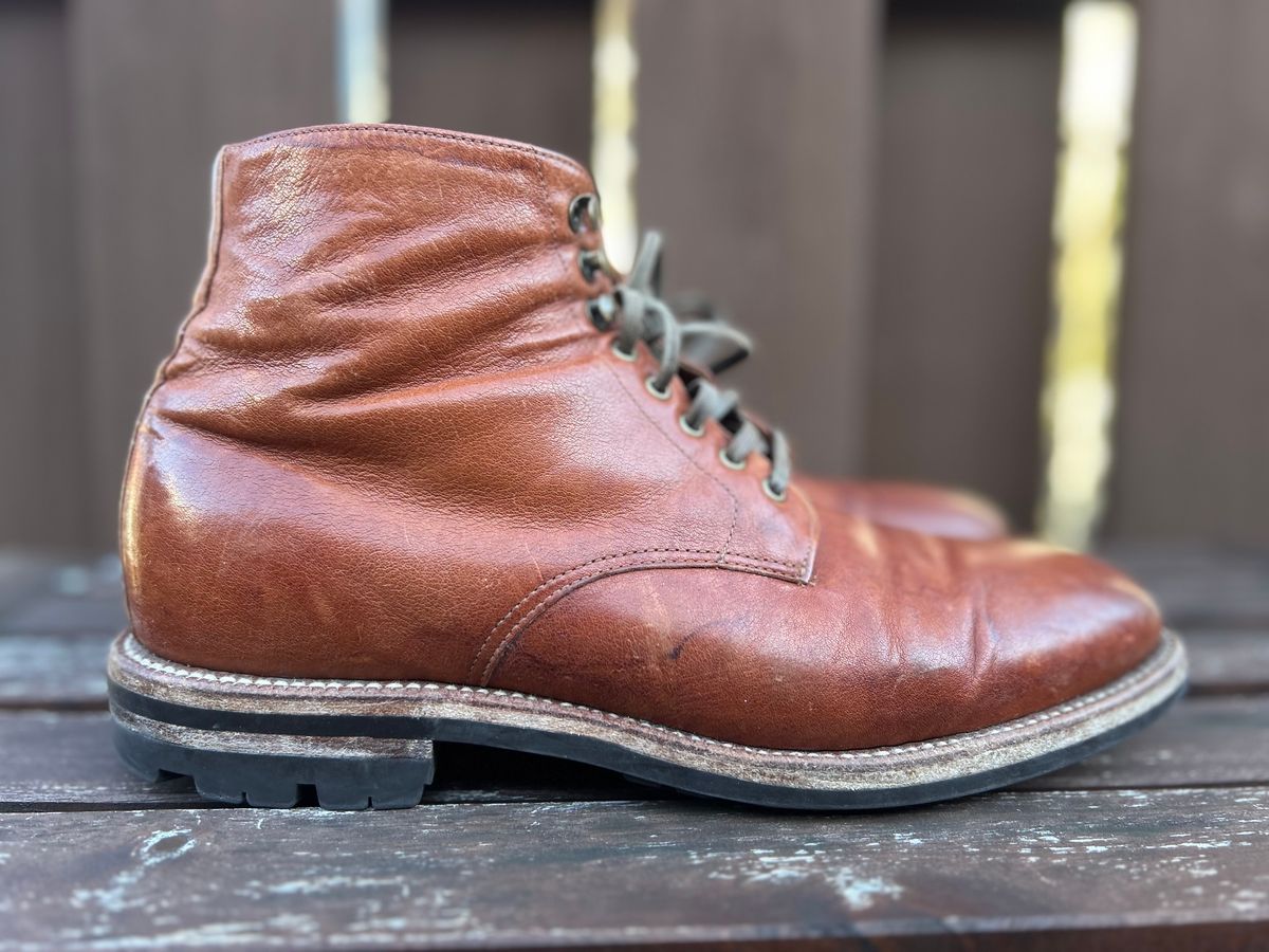 Photo by AGold on February 4, 2024 of the Grant Stone Edward Boot in Incas Rust Kangaroo.