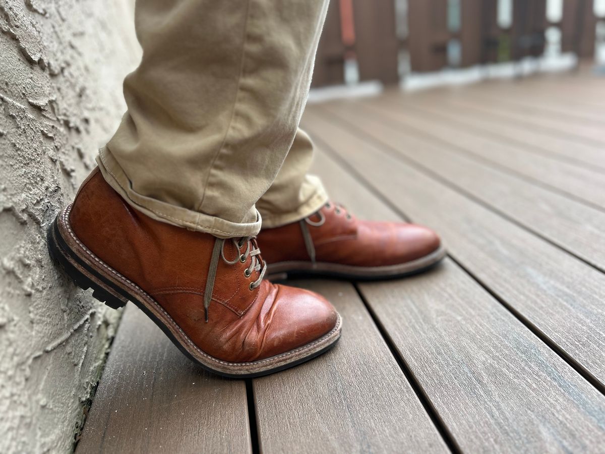 Photo by AGold on March 4, 2024 of the Grant Stone Edward Boot in Incas Rust Kangaroo.
