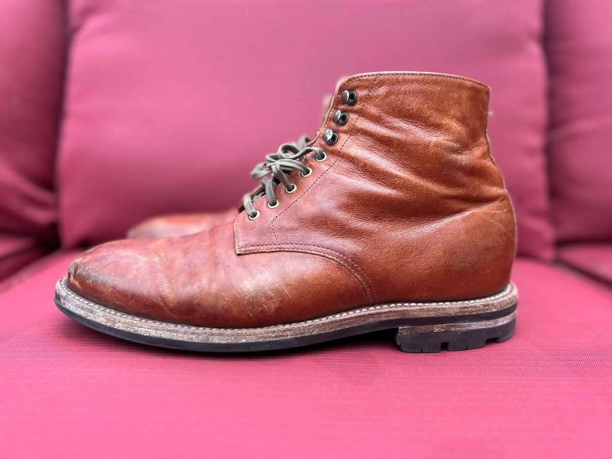 Photo by AGold on March 4, 2024 of the Grant Stone Edward Boot in Incas Rust Kangaroo.