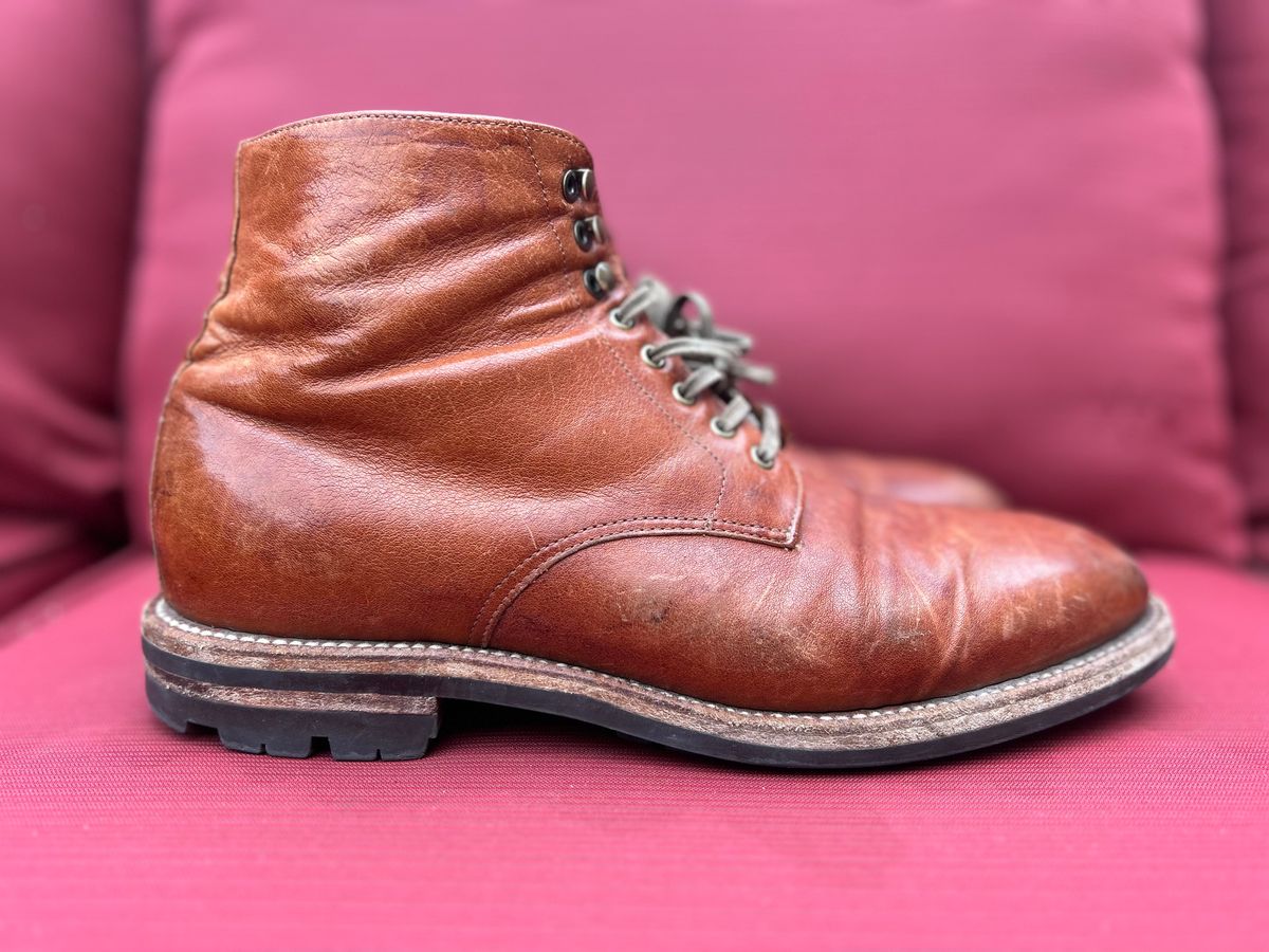 Photo by AGold on March 4, 2024 of the Grant Stone Edward Boot in Incas Rust Kangaroo.