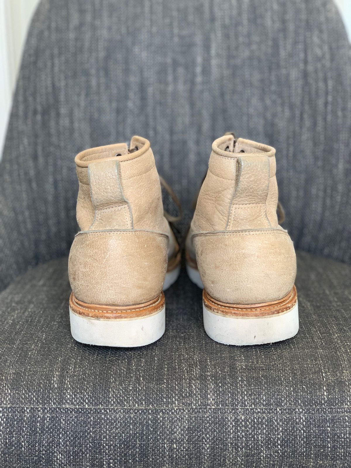 Photo by lonewolfpacman on March 5, 2024 of the Viberg Scout Boot in C.F. Stead Nomad Bokhara Nubuck.