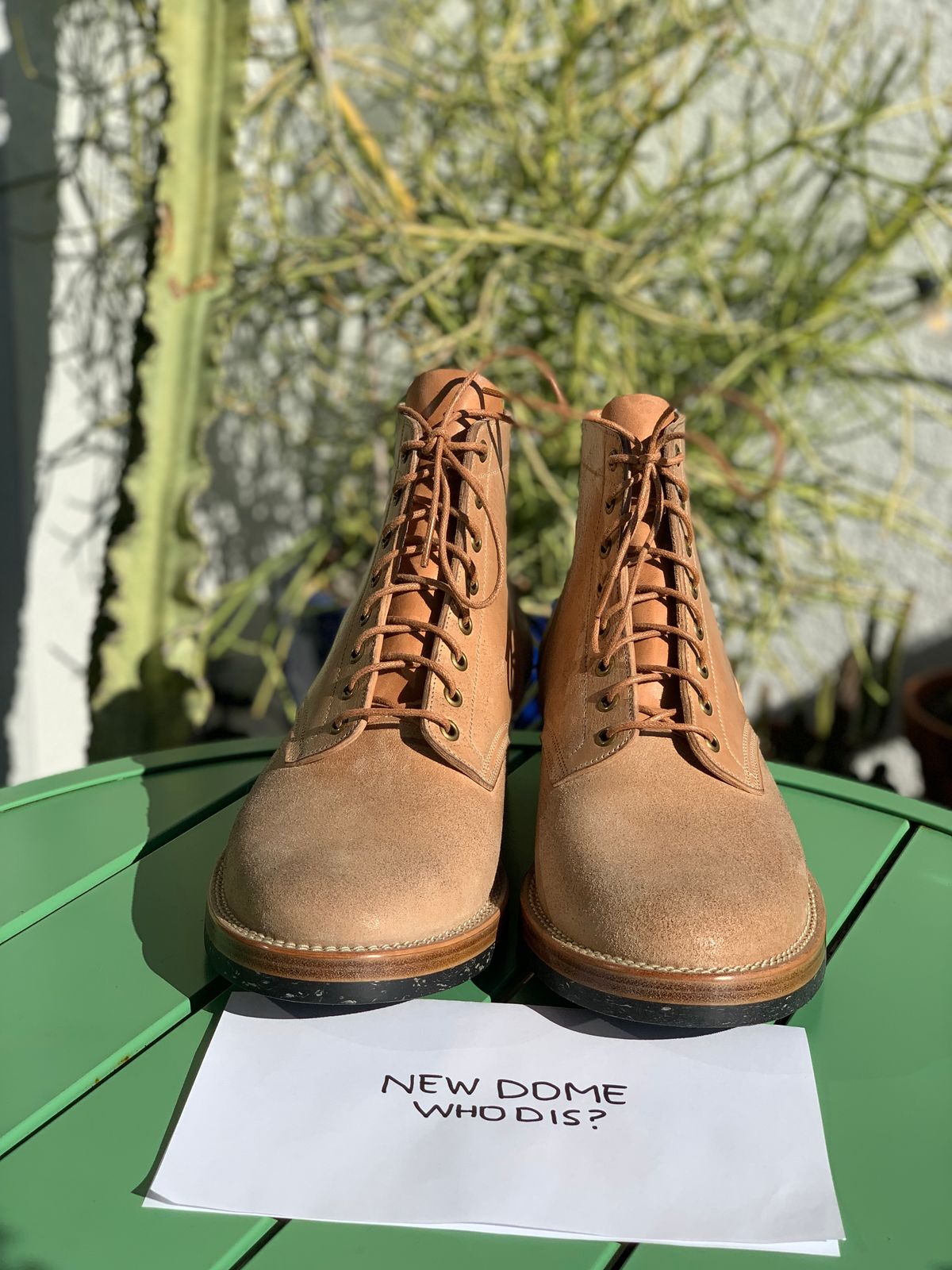 Photo by lonewolfpacman on October 1, 2025 of the Onderhoud SVC01 Boondocker in Maryam Natural Waxed Reverse Horsebutt.