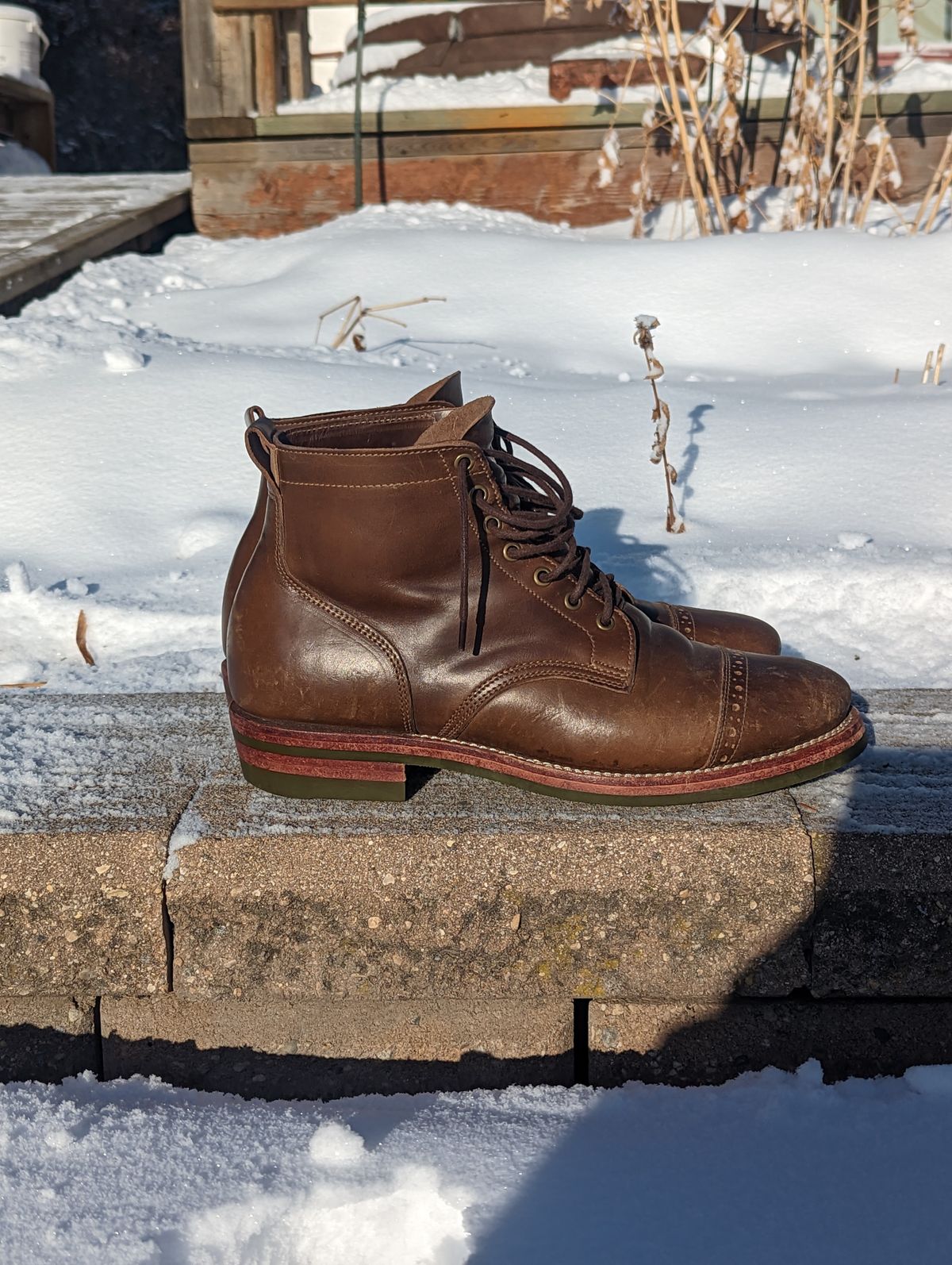 Photo by zangazanga on December 1, 2022 of the Jakkrabbits Service Boot in Horween Olive Chromexcel.