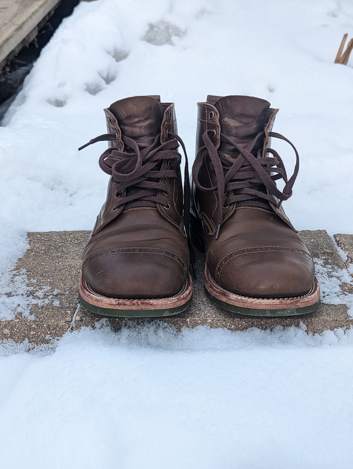 Photo by zangazanga on March 2, 2023 of the Jakkrabbits Service Boot in Horween Olive Chromexcel.
