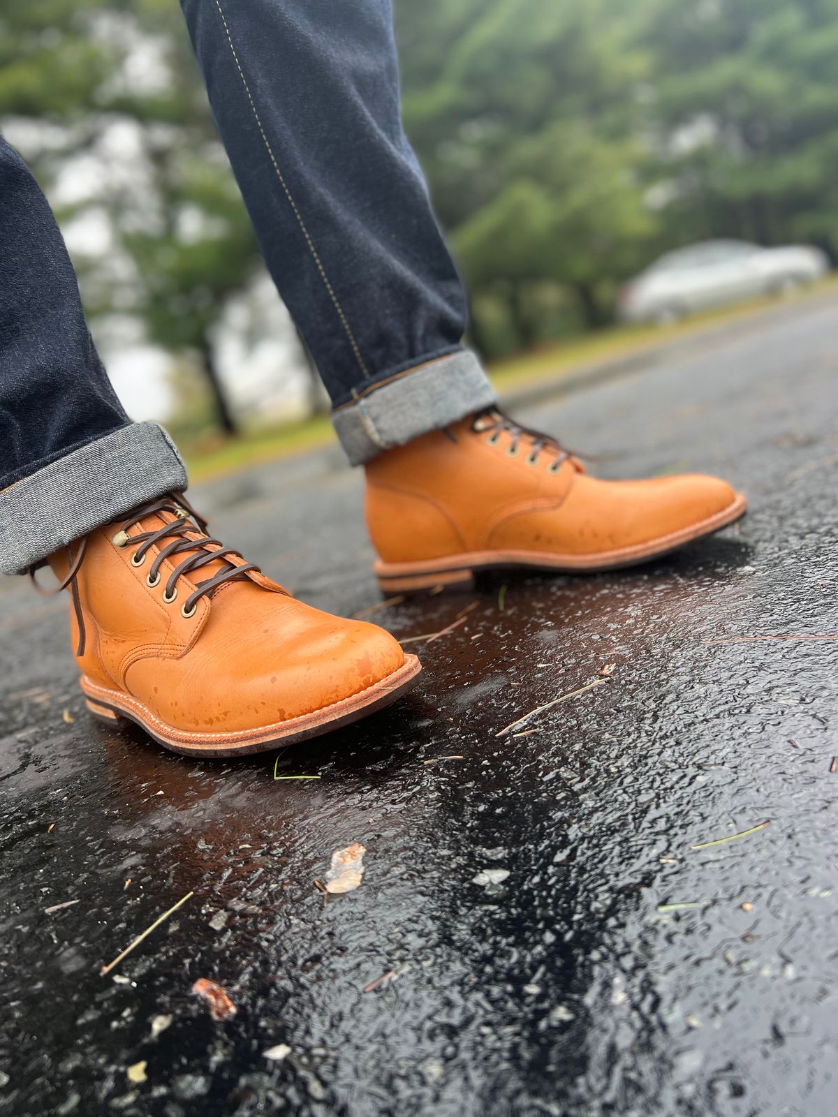 Photo by tmcginness on October 1, 2022 of the Grant Stone Diesel Boot in Horween Natural Essex.