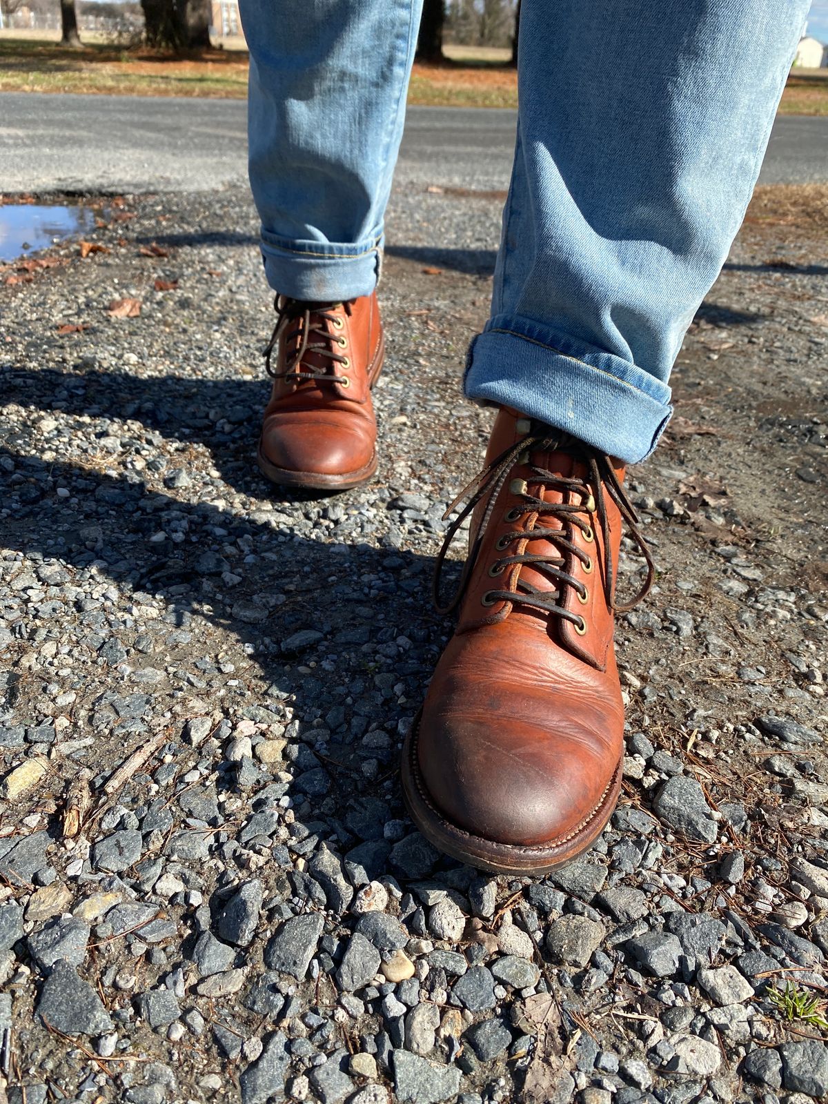 Photo by tmcginness on February 4, 2023 of the Grant Stone Diesel Boot in Horween Natural Essex.