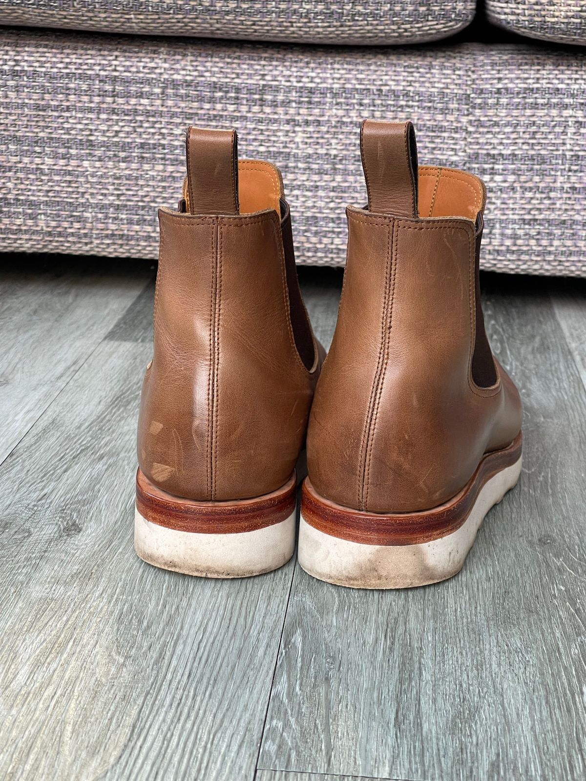 Photo by elliottjhill on November 2, 2022 of the Benzein The Seventh Chelsea Boot in Horween Natural Chromexcel.