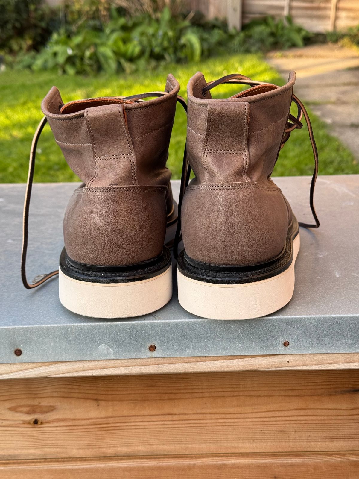 Photo by elliottjhill on September 30, 2025 of the Viberg Scout Boot in Asfalto Washed Kangaroo.