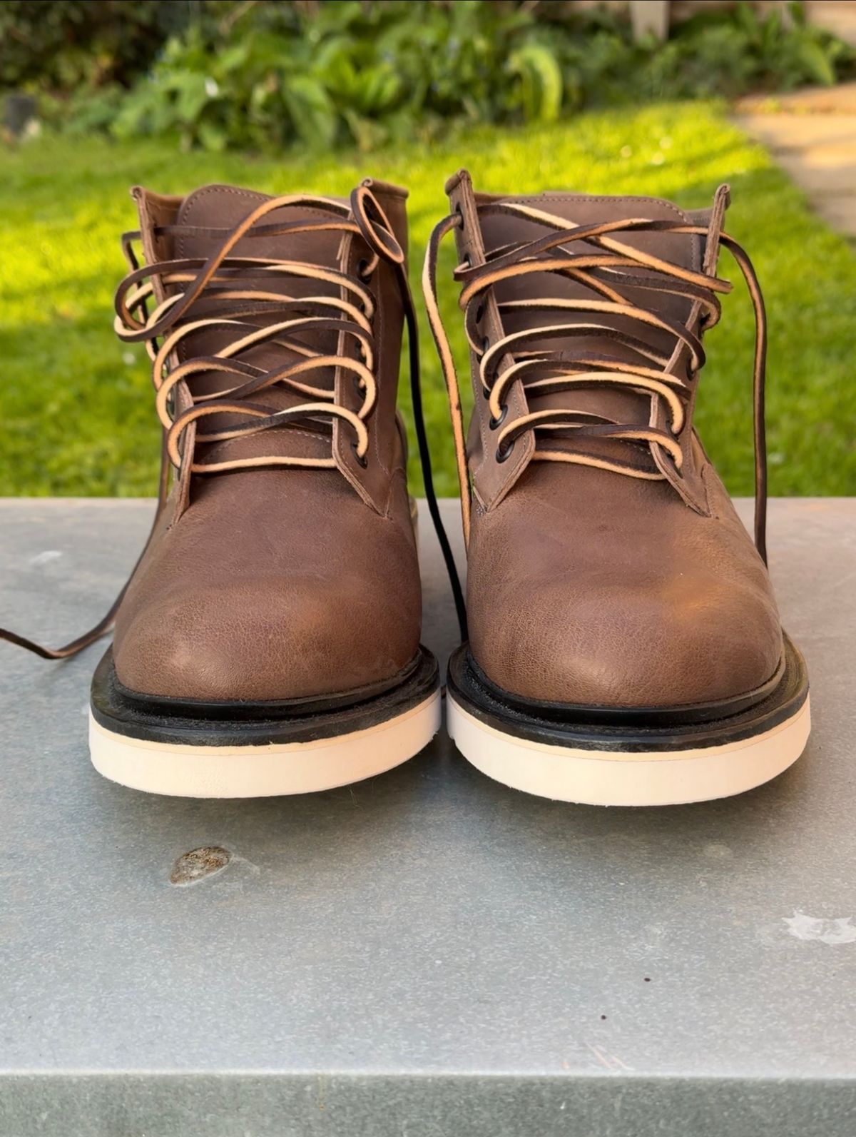 Photo by elliottjhill on October 1, 2025 of the Viberg Scout Boot in Asfalto Washed Kangaroo.