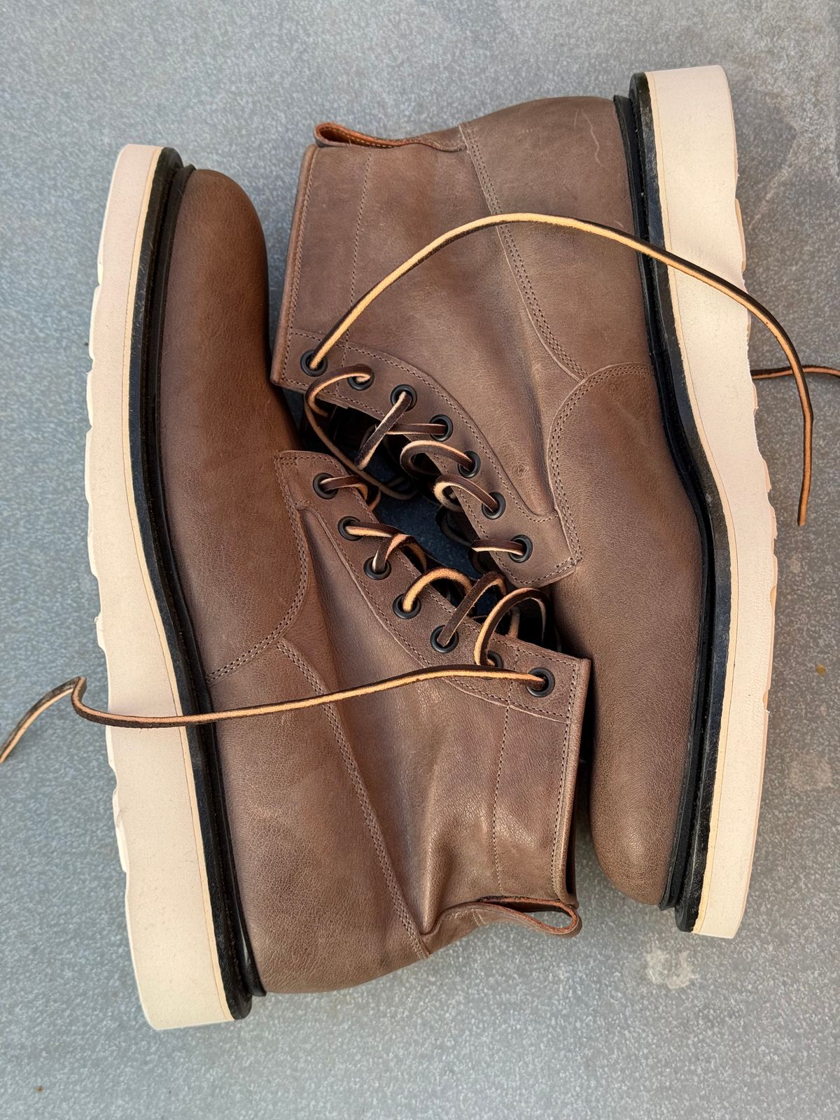 Photo by elliottjhill on September 30, 2025 of the Viberg Scout Boot in Asfalto Washed Kangaroo.