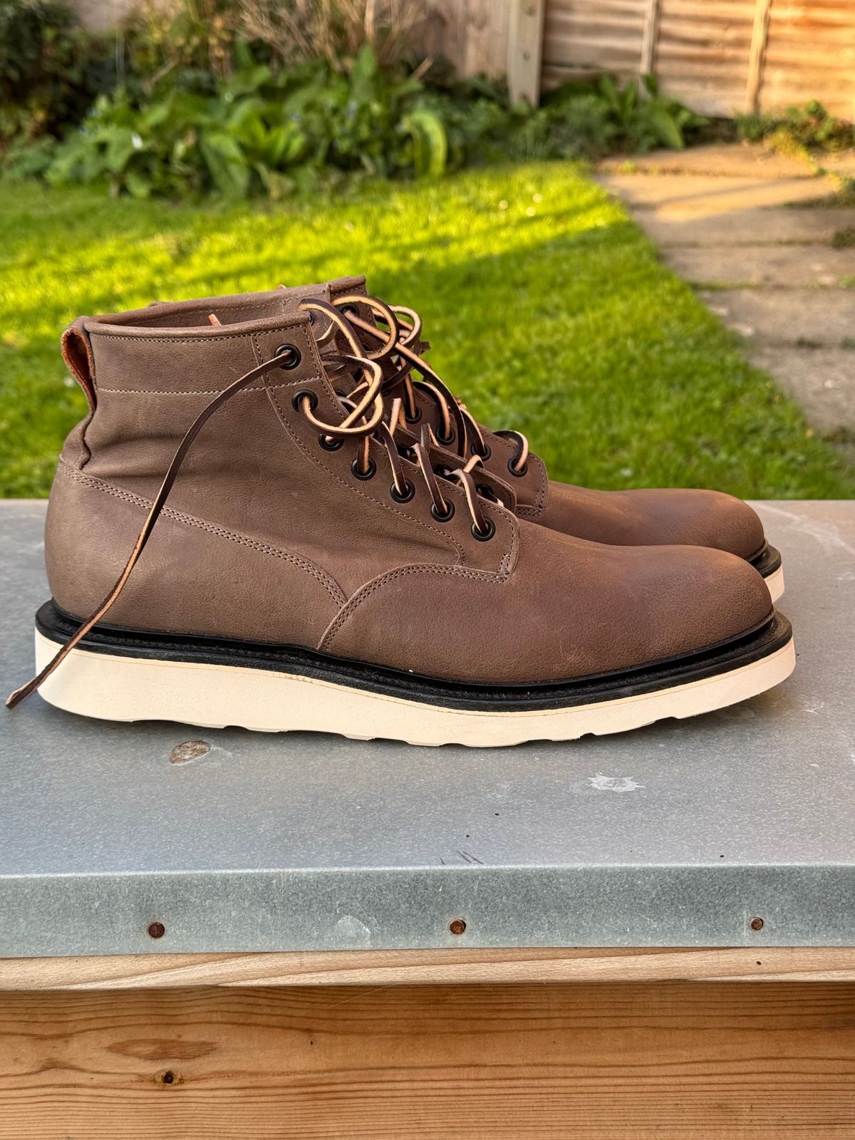 Photo by elliottjhill on September 30, 2025 of the Viberg Scout Boot in Asfalto Washed Kangaroo.