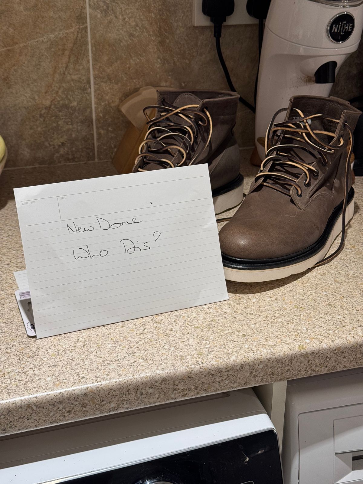 Photo by elliottjhill on October 1, 2025 of the Viberg Scout Boot in Asfalto Washed Kangaroo.