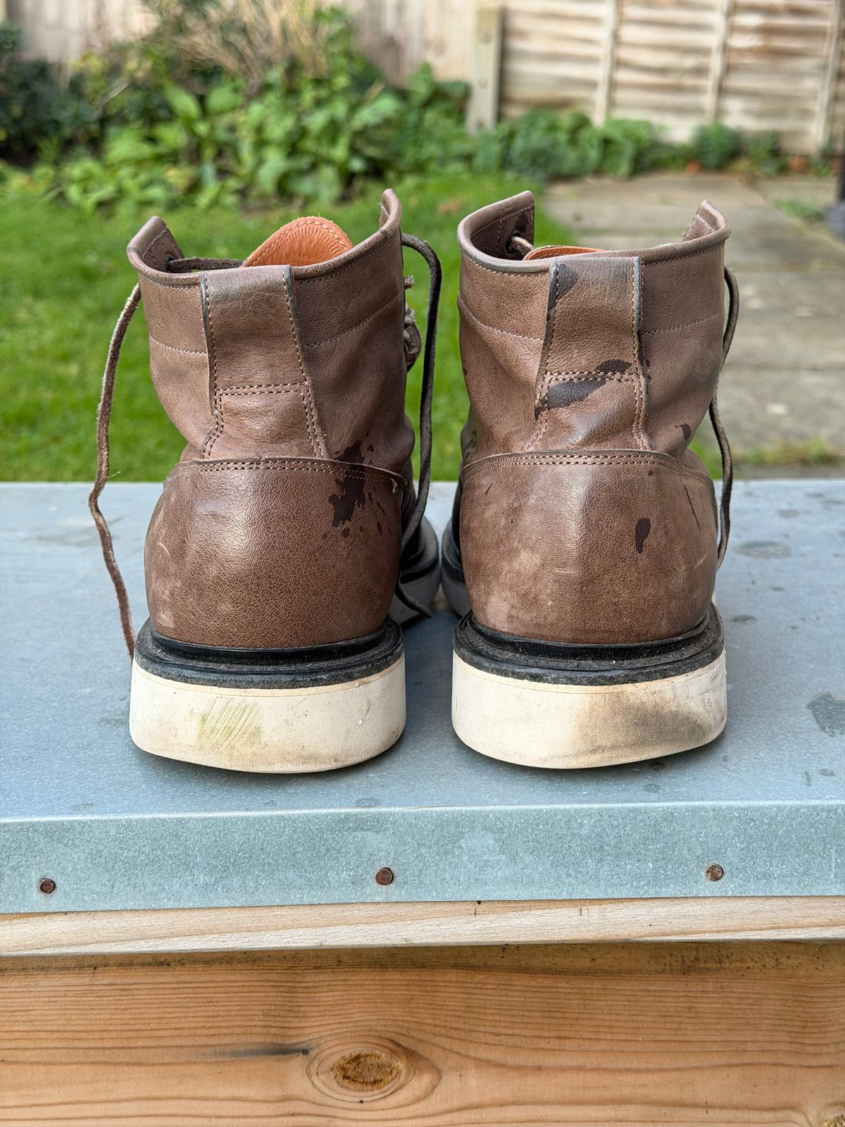 Photo by elliottjhill on December 2, 2025 of the Viberg Scout Boot in Asfalto Washed Kangaroo.