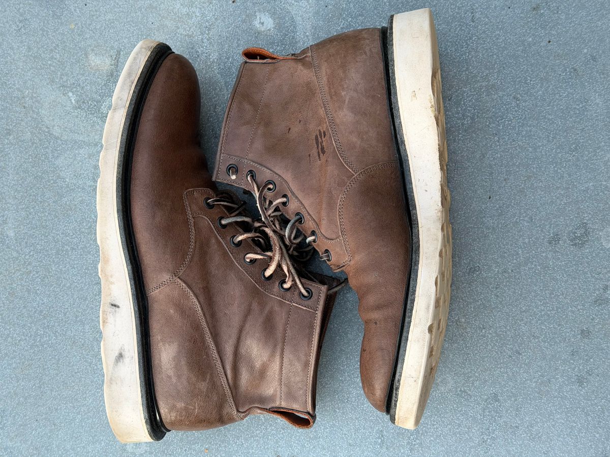 Photo by elliottjhill on December 2, 2025 of the Viberg Scout Boot in Asfalto Washed Kangaroo.