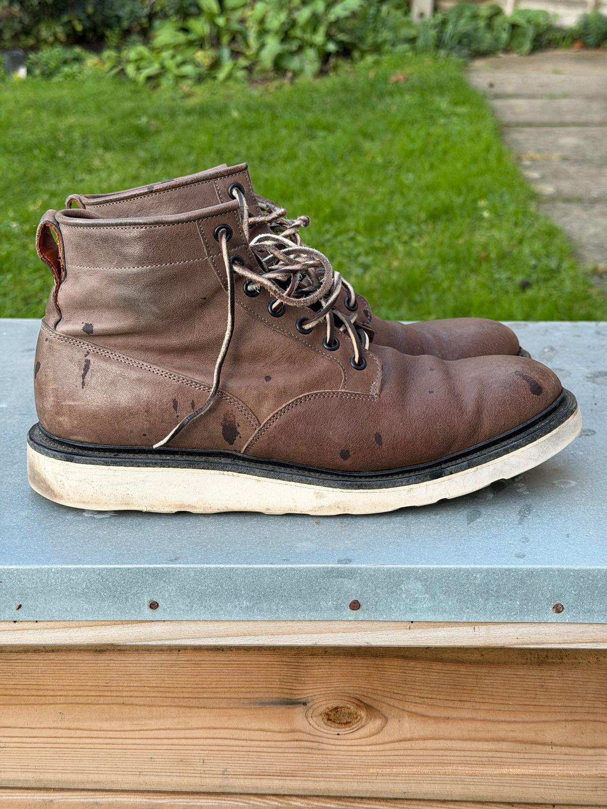 Photo by elliottjhill on December 2, 2025 of the Viberg Scout Boot in Asfalto Washed Kangaroo.