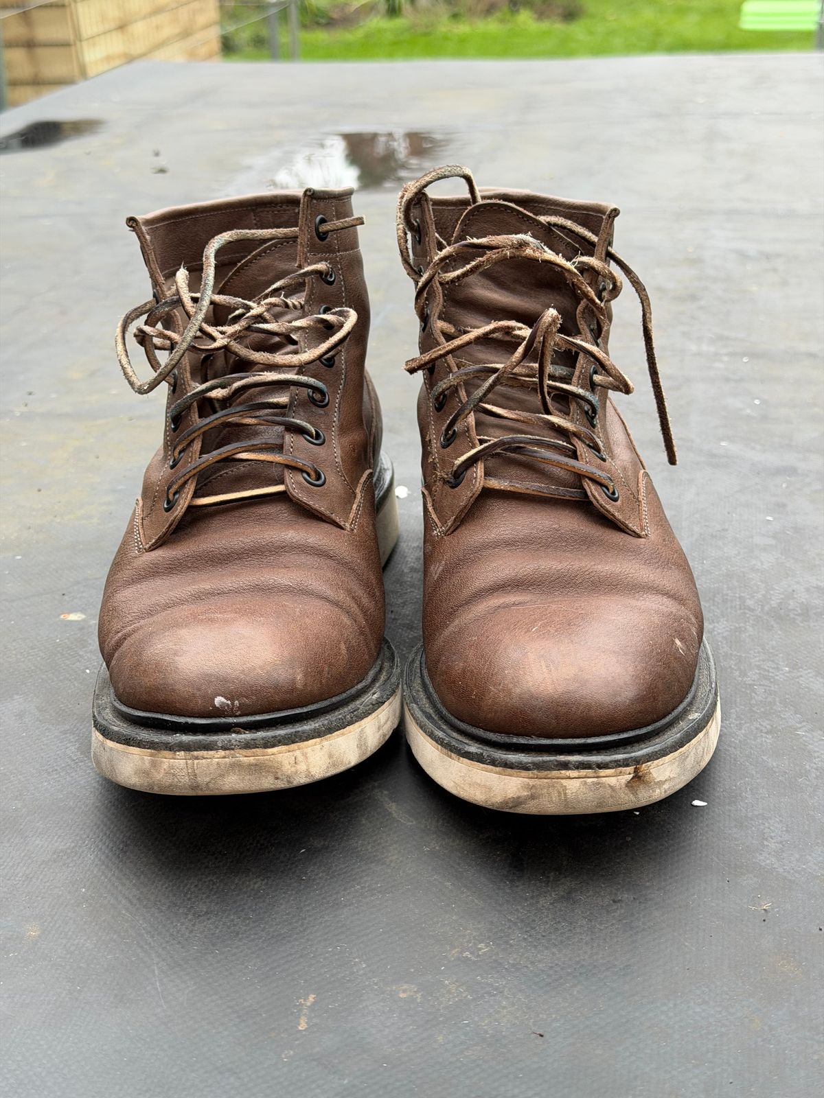 Photo by elliottjhill on December 28, 2025 of the Viberg Scout Boot in Asfalto Washed Kangaroo.