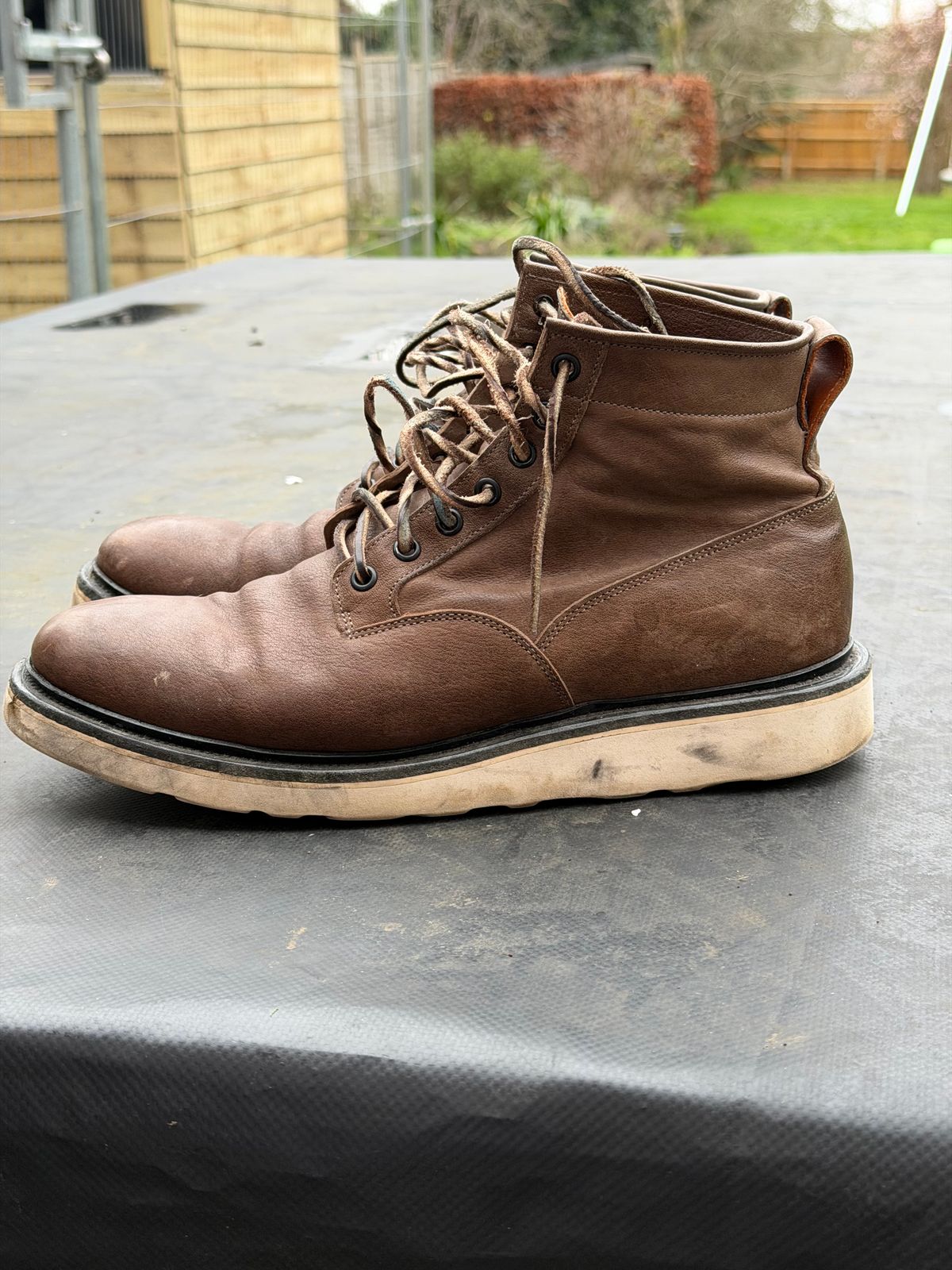 Photo by elliottjhill on December 28, 2025 of the Viberg Scout Boot in Asfalto Washed Kangaroo.