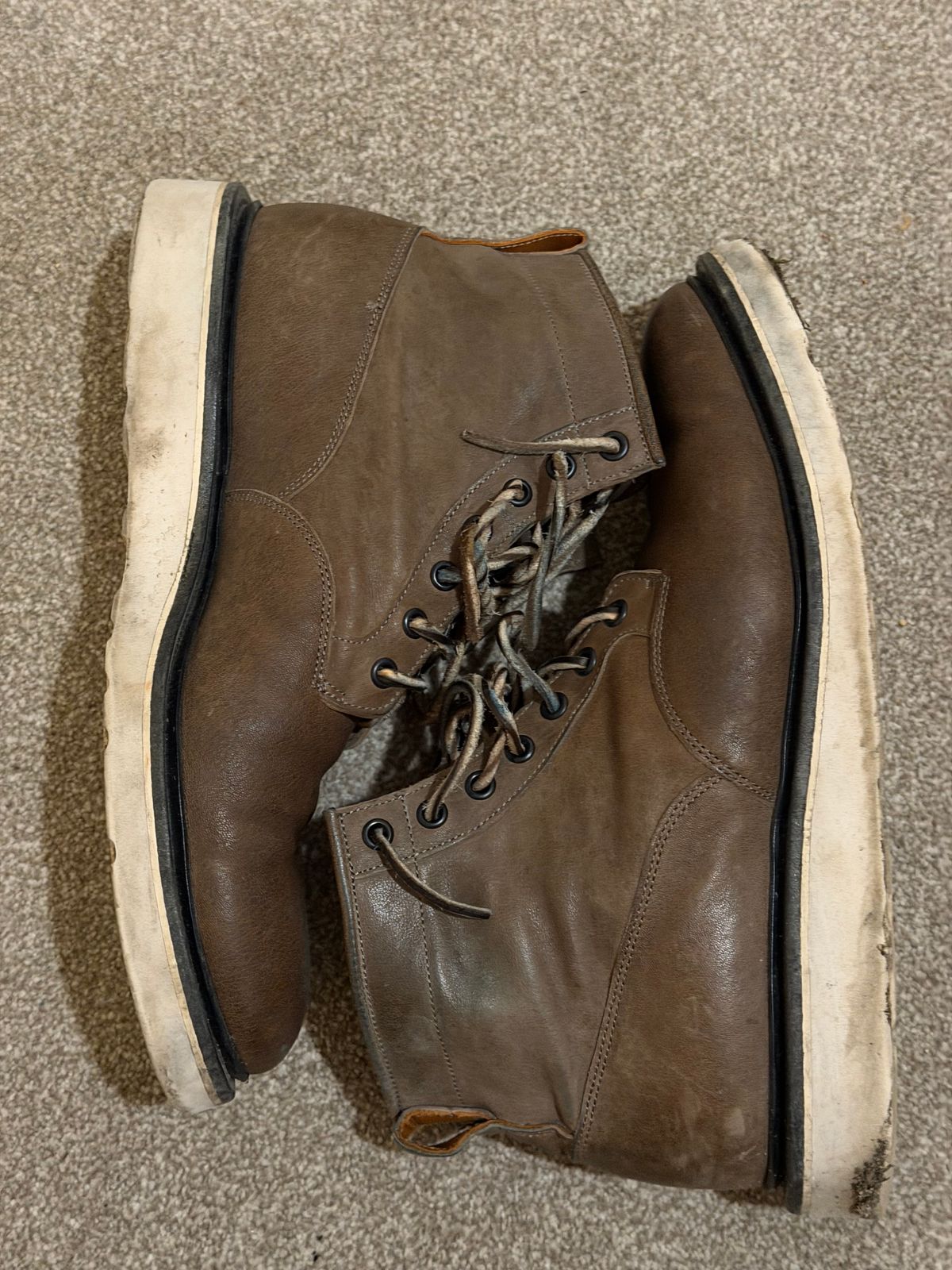 Photo by elliottjhill on February 5, 2026 of the Viberg Scout Boot in Asfalto Washed Kangaroo.