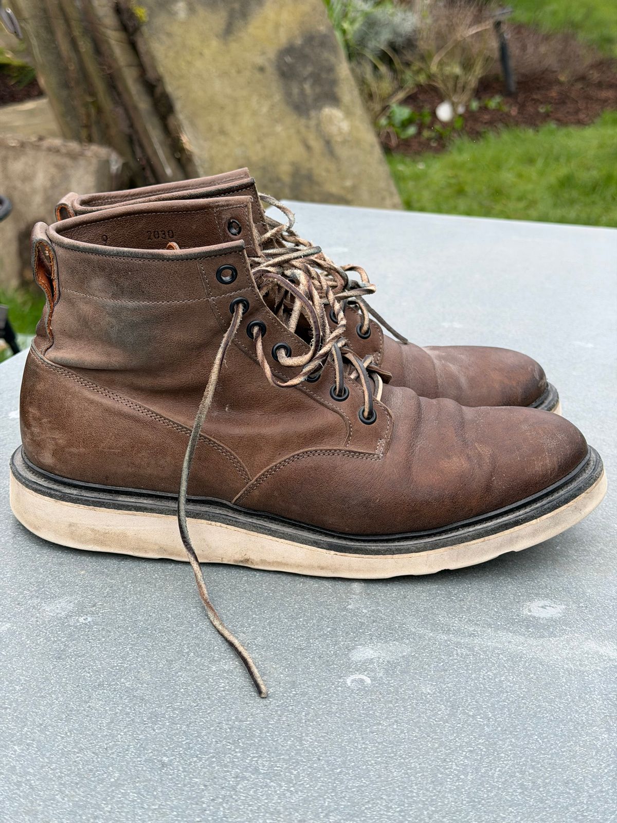 Photo by elliottjhill on March 1, 2026 of the Viberg Scout Boot in Asfalto Washed Kangaroo.