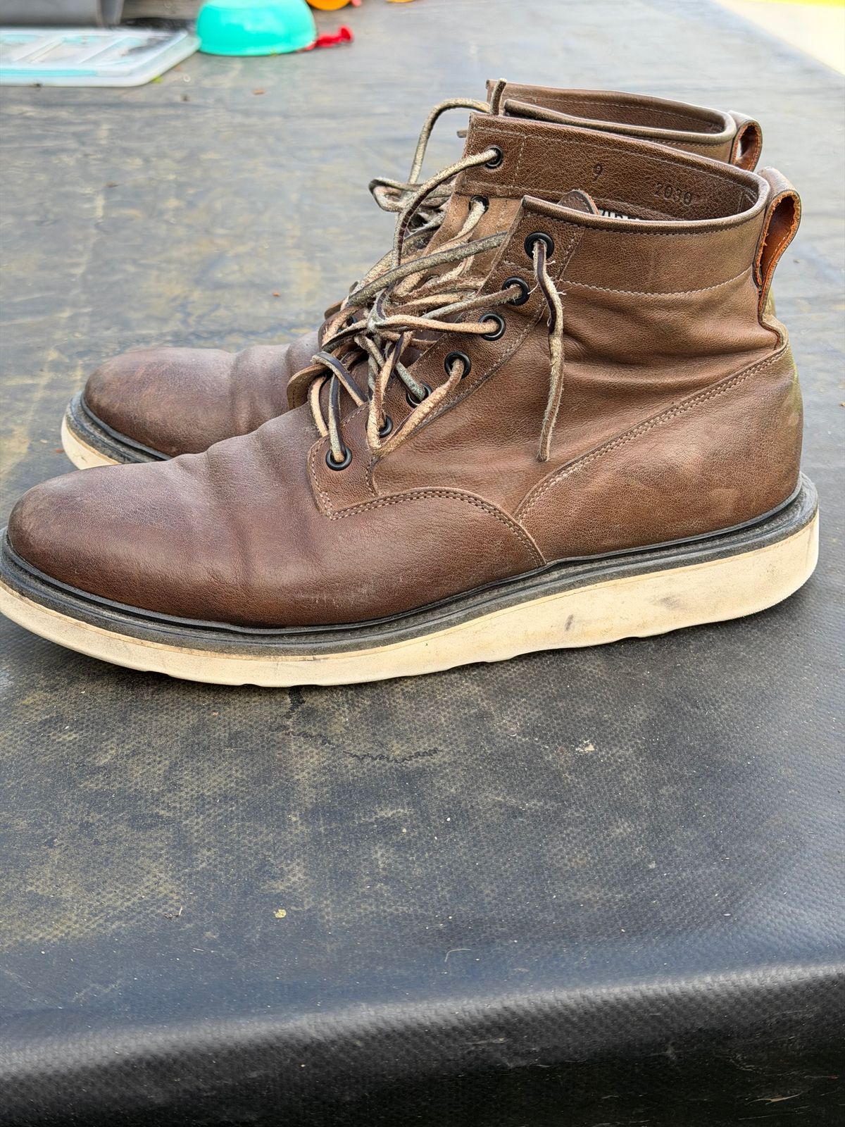 Photo by elliottjhill on March 28, 2026 of the Viberg Scout Boot in Asfalto Washed Kangaroo.